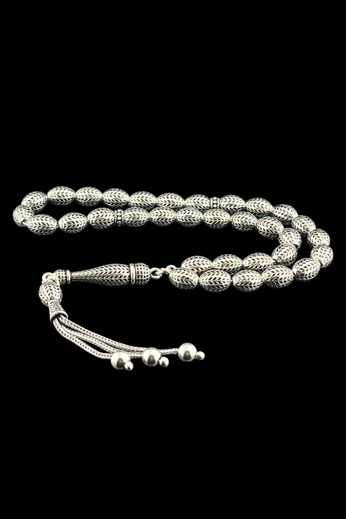 Duende Silver 925 Ayar Gümüş Arpa Kesim Fizyon Tesbih Model
