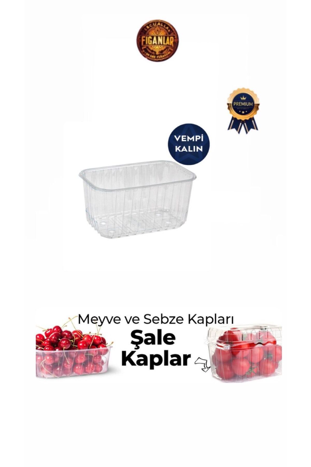 figanlar ambalaj 50 Adet Kalın Plastik Kapaksız Delikli Saklama (Şale) Kabı 1000cc