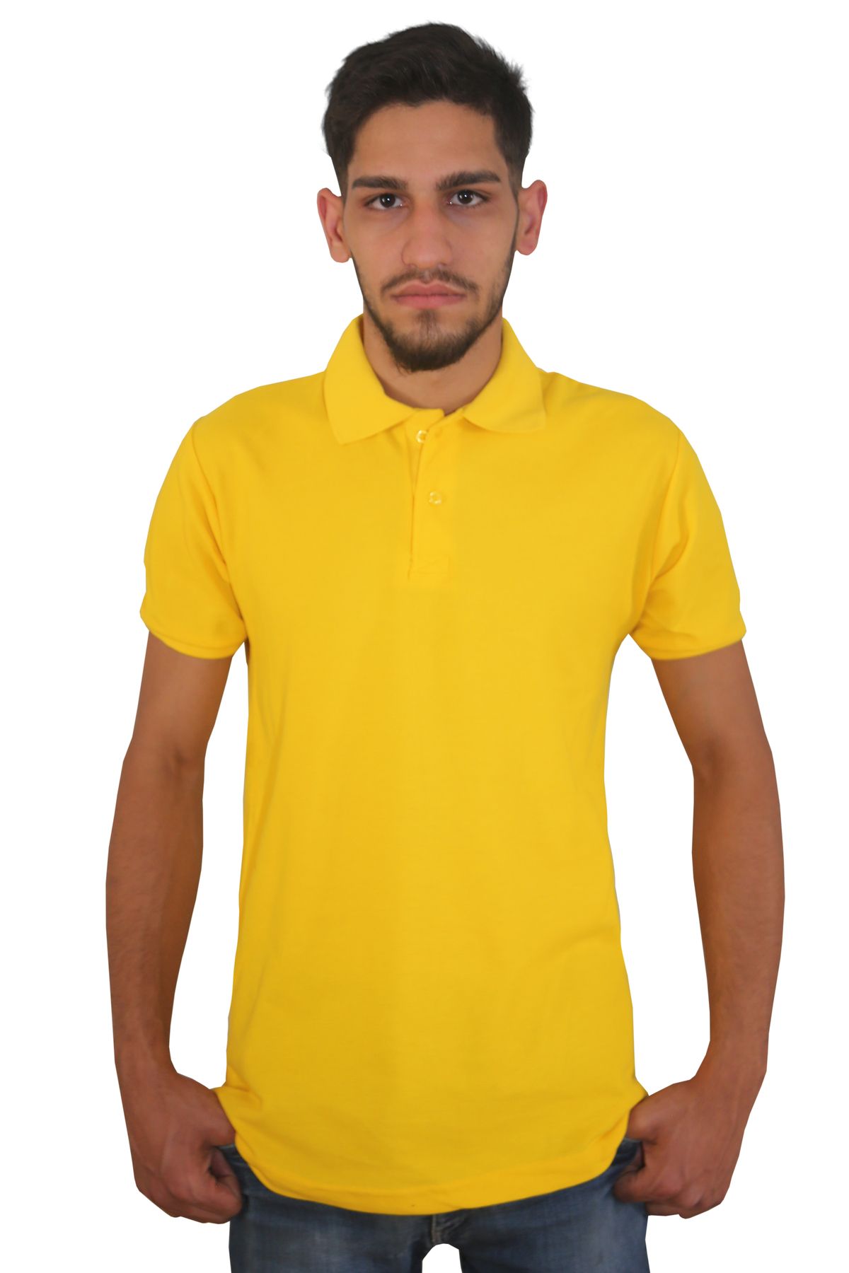 Devrim Wear Erkek Polo Yaka Penye %100 Pamuklu Düğmeli T-Shirt