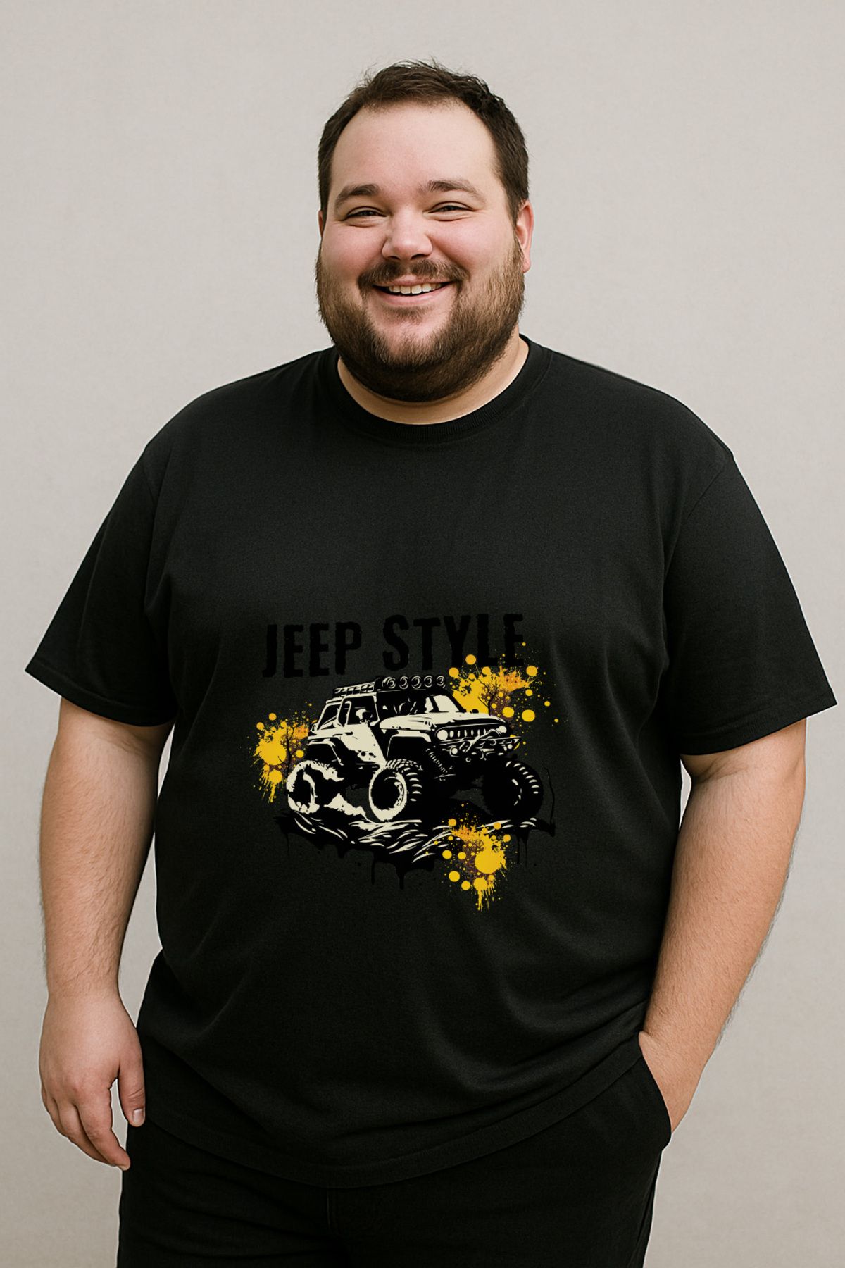 DogFish Siyah Jeepstyle Baskılı Tişört Gün Boyu Rahatlık