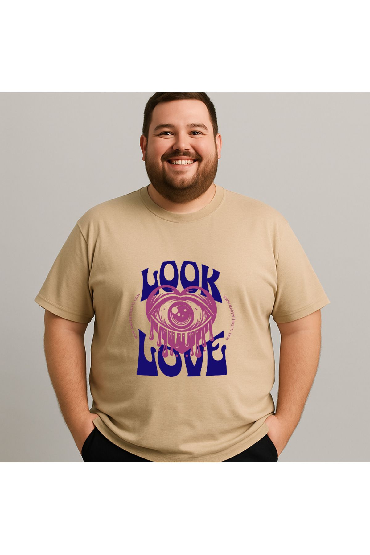 DogFish Bej LookLove Baskılı Tişört Tarzın Tamamlayıcısı