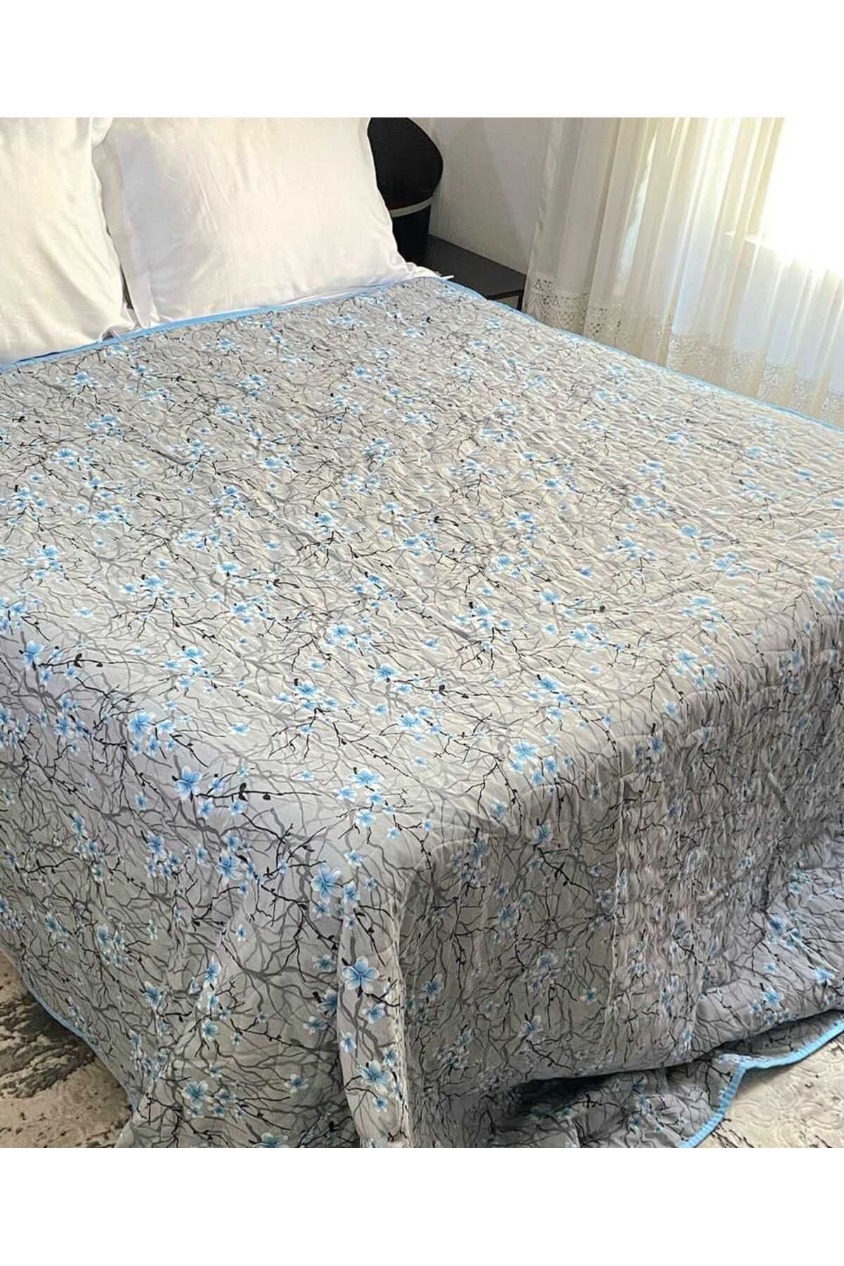 Özyuvam Kapitone Pamuklu Elyaf Dolgulu Çift Kişilik Çiçek Desenli Pike