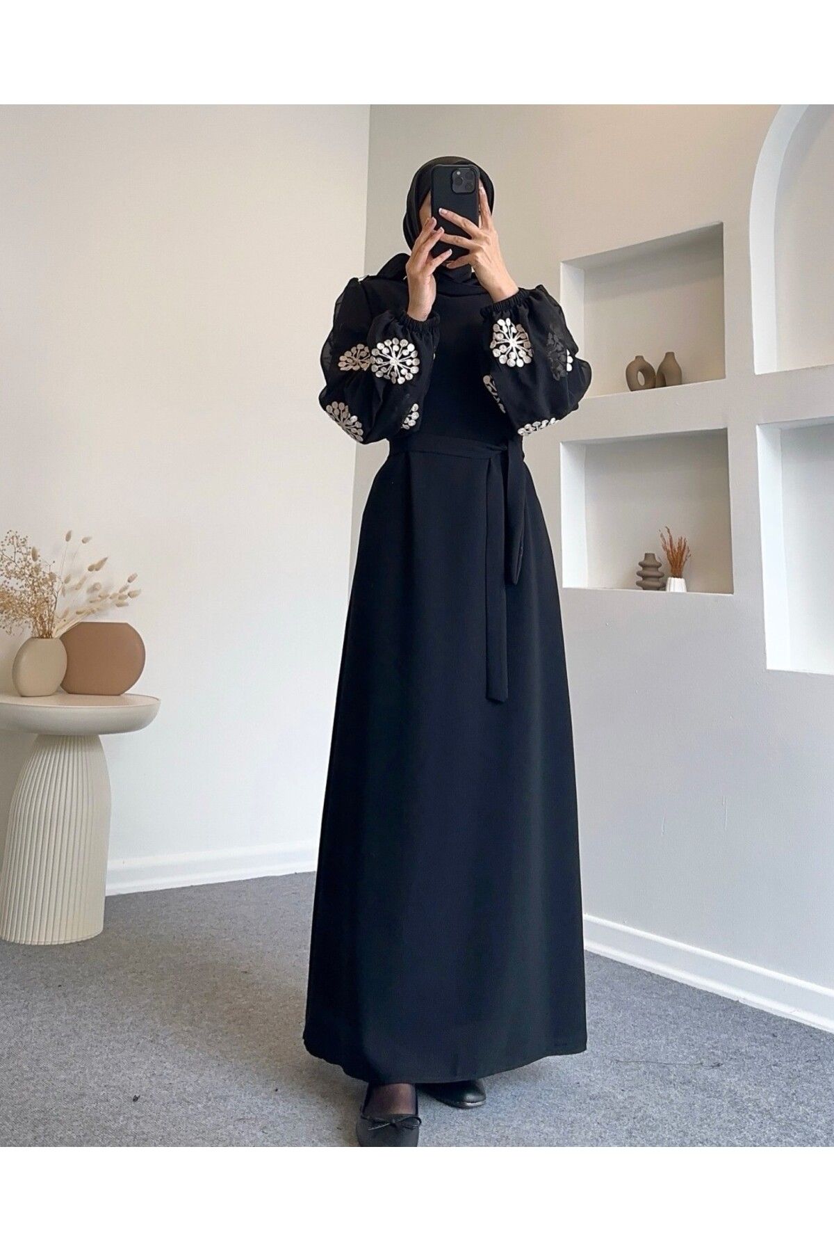 VOLT CLOTHİNG KOLLARI TÜL ÇİÇEKLİ ELBİSE