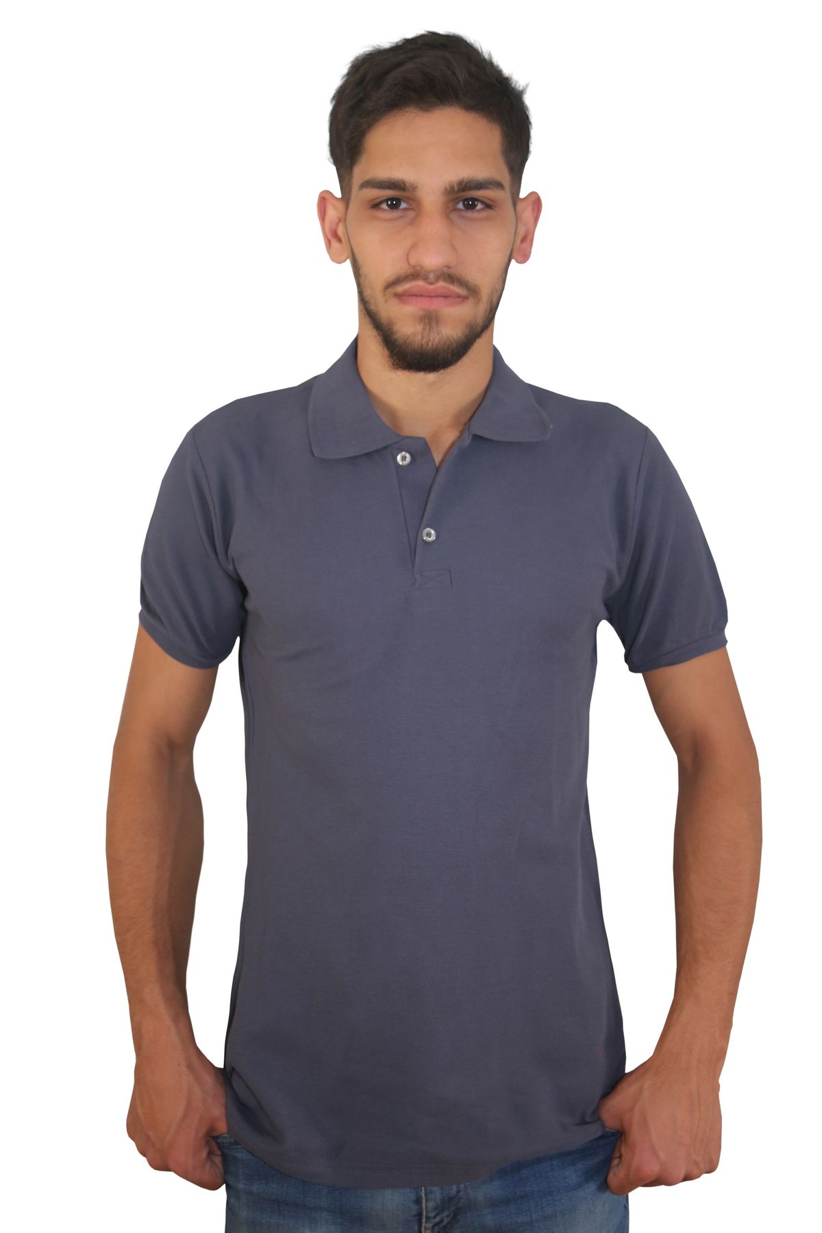 Devrim Wear Erkek Polo Yaka Penye %100 Pamuklu Düğmeli T-Shirt