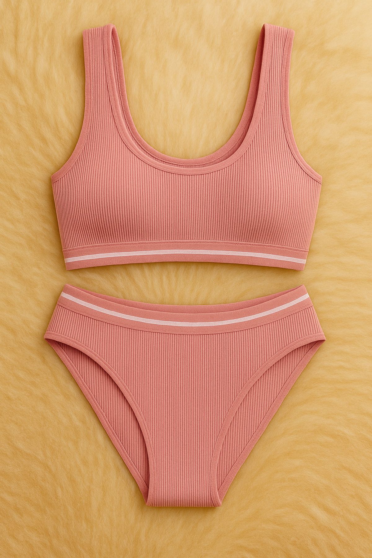 Loule Kadın Giyim Kaşkorse Penye Pedli Büstiyer & Bikini Külot İkili Takım LL.K45.O011.001