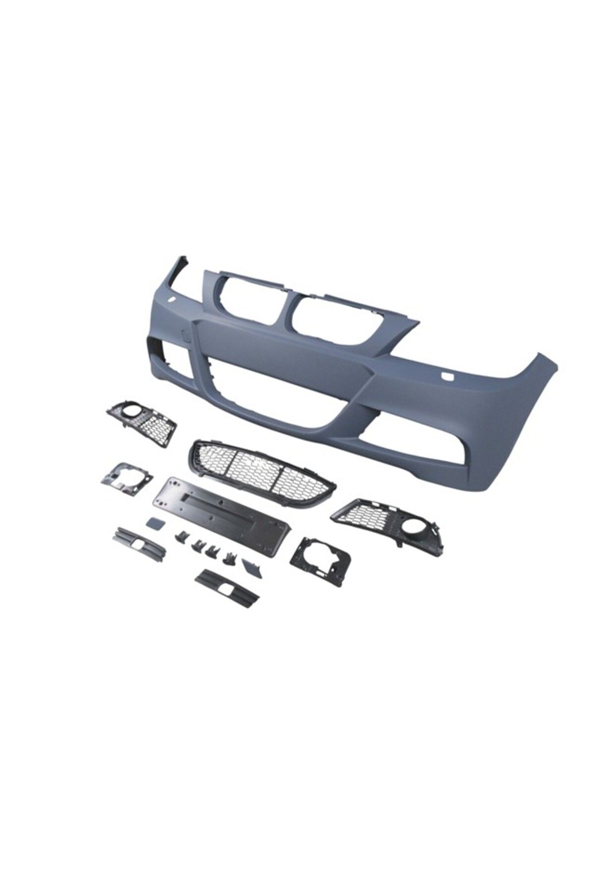 FAM Bmw 3 Seri E90 09/11 Ön Tampon Siyah (Sisli/f.yık.lı/sis Kapaklı/ızgaralı/plaka Pls) (Mtech/lcı)
