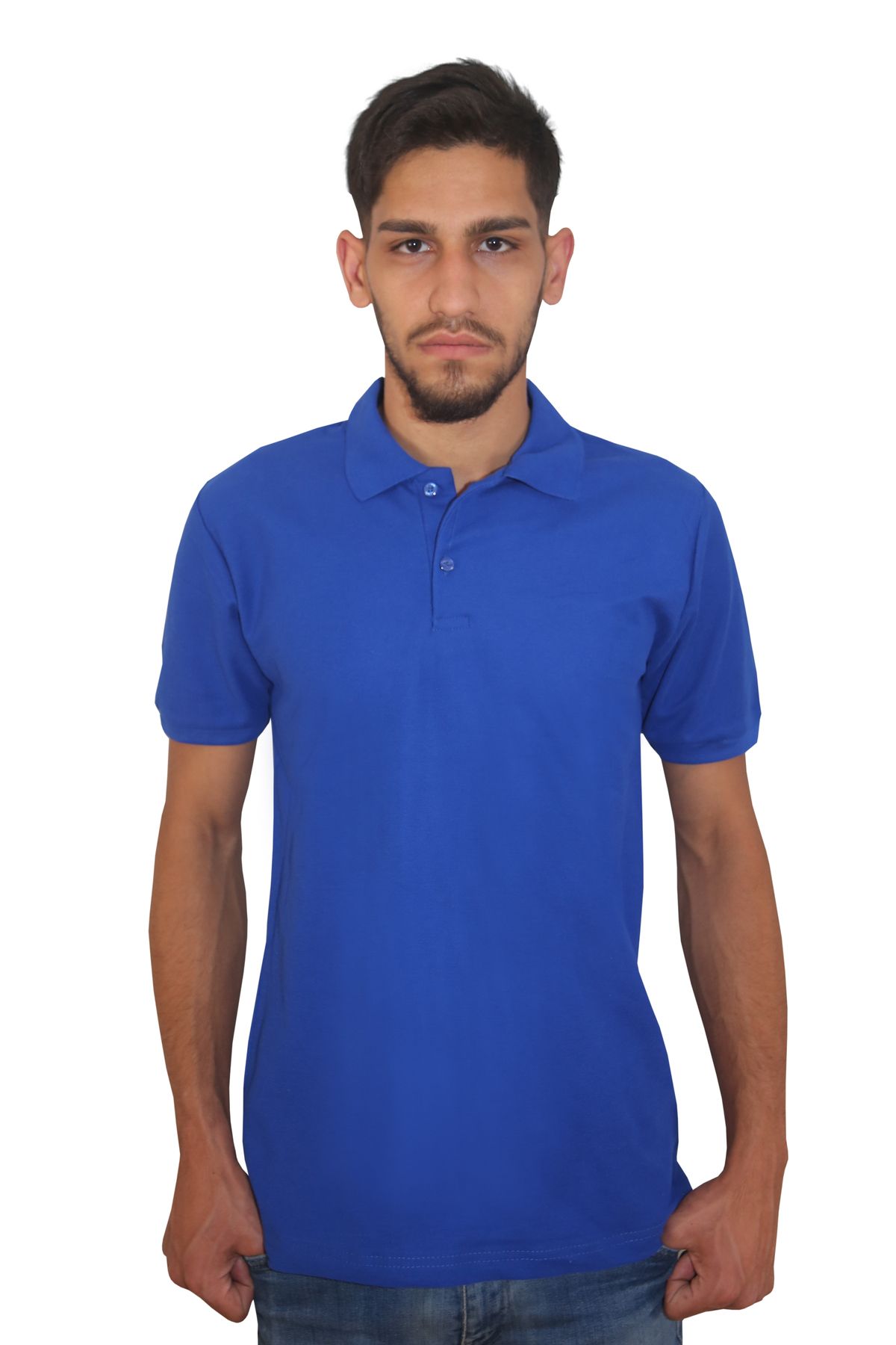 Devrim Wear Erkek Polo Yaka Penye %100 Pamuklu Düğmeli T-Shirt