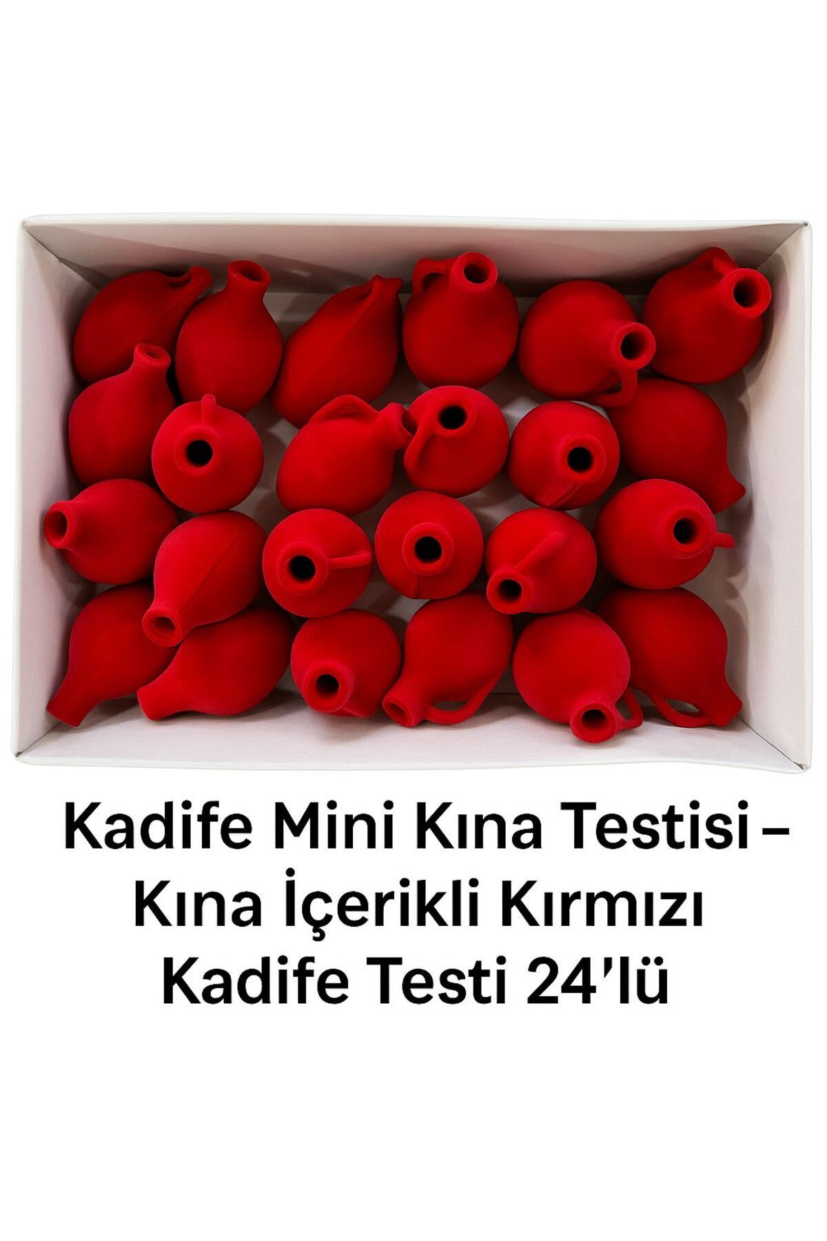 Butik Center BUTİK CENTER Kadife Mini Kına Testisi - Kına İçerikli Kırmızı Kadife Testi 24’lü