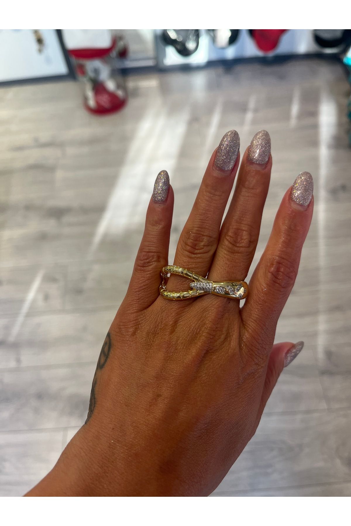 gozdeasutayaccessory İki parmak yüzüğü gold