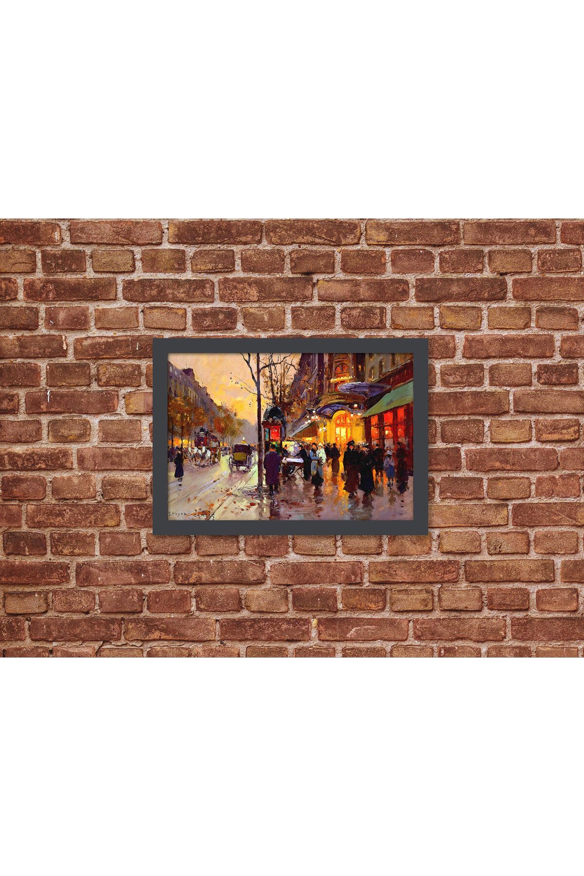 Letbil Reklam Ahşap Kendinden Çerçeveli Tablo - Vintage Theatre du Vaudeville, Standart - 20x28cm