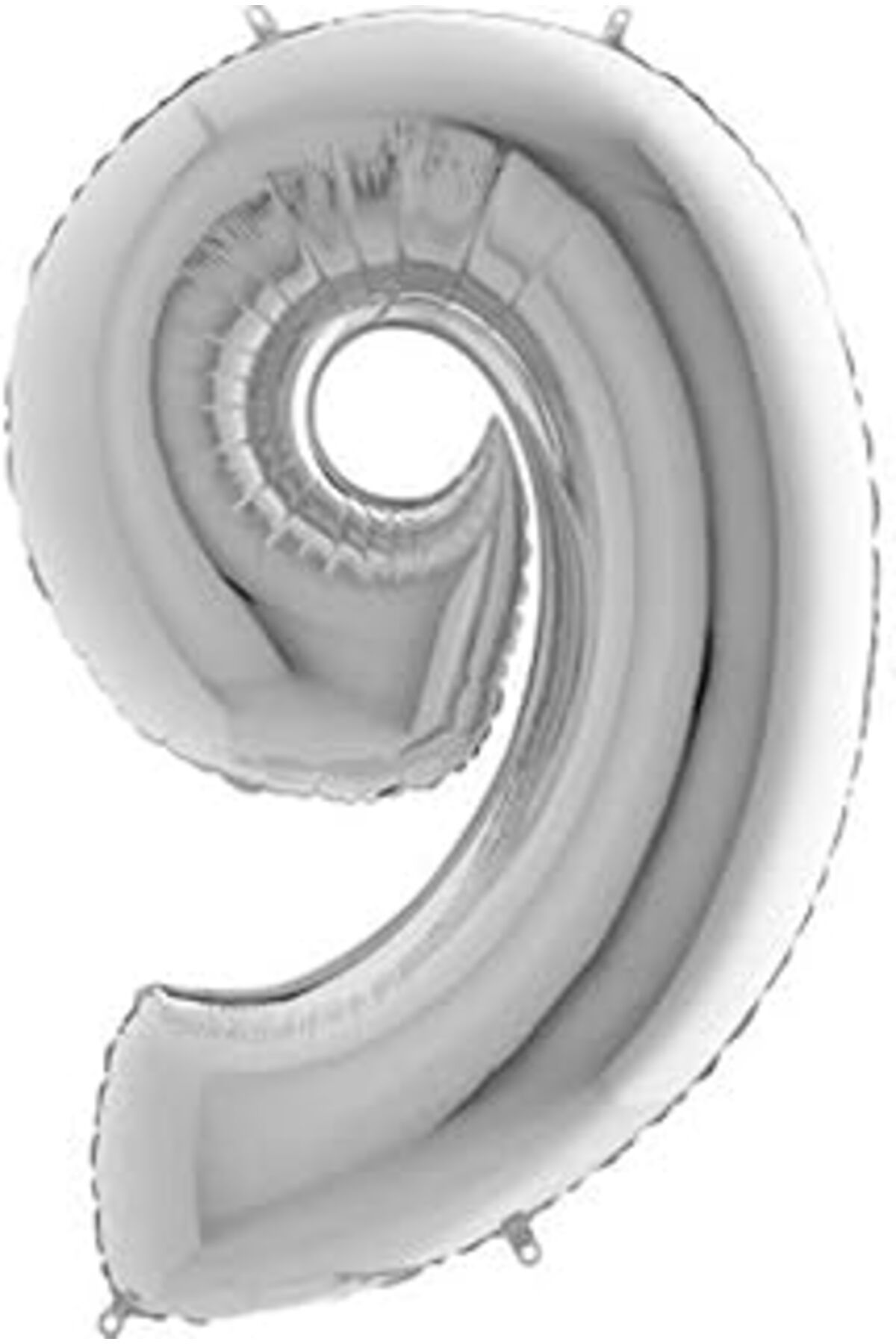 Karachil Parti Vitrini 9 Rakamlı 16 İnç Gümüş Renk Folyo Balon 36 Cm (Gümüş)