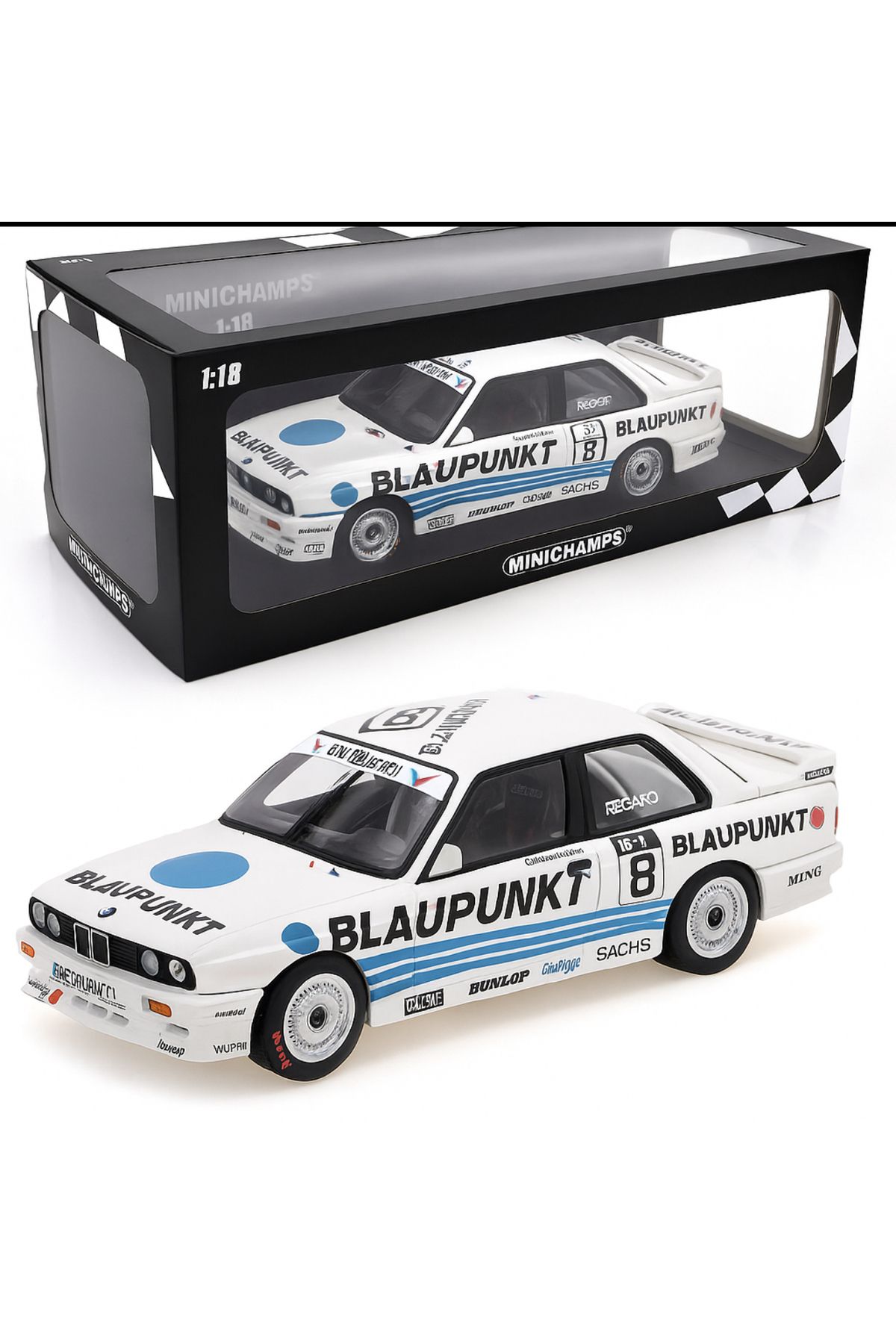 Minichamps 1:18 BMW M3 E30 DTM ‘Blaupunkt’ Olaf Manthey Diecast Model Araba