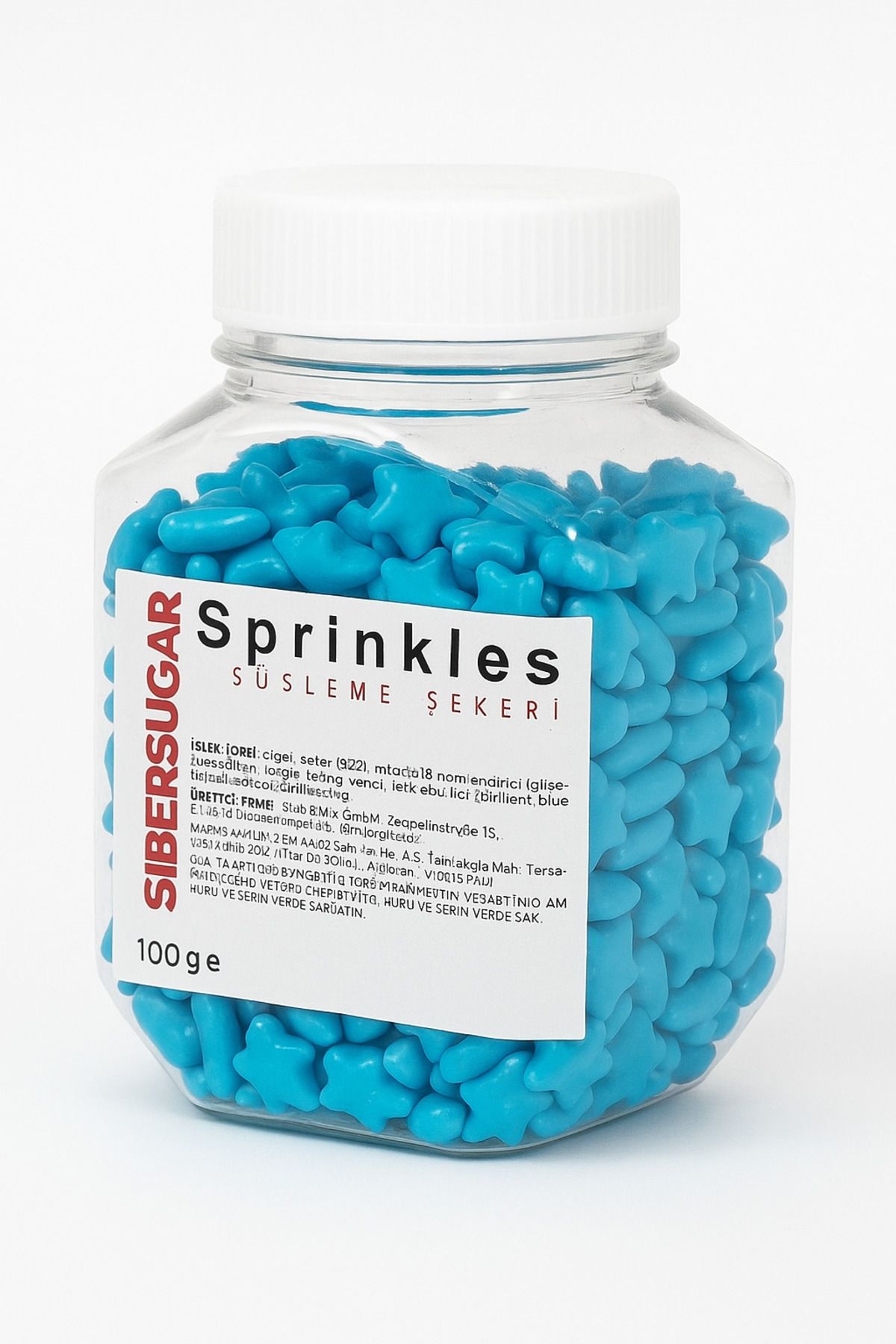 Sprinkles Renkli Süsleme Şekerleri Yıldızlı Mavi 100g