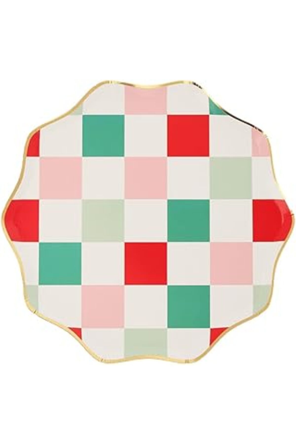 Karachil Meri Meri - Multi Check Side Plates - Kareli Tabaklar (M) (8'Li)