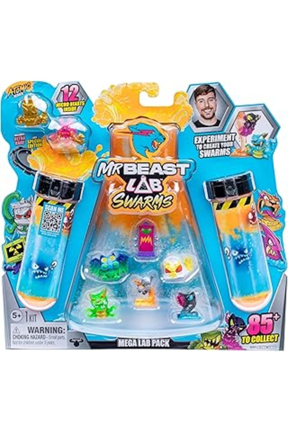 Mu Art Ahşap Mrbeast Lab Swarms Serisi 2, Atom Serisi 12 Paket - Yengeç Kedisi, Su Ekleyin, Test Tüpünü Sallayın