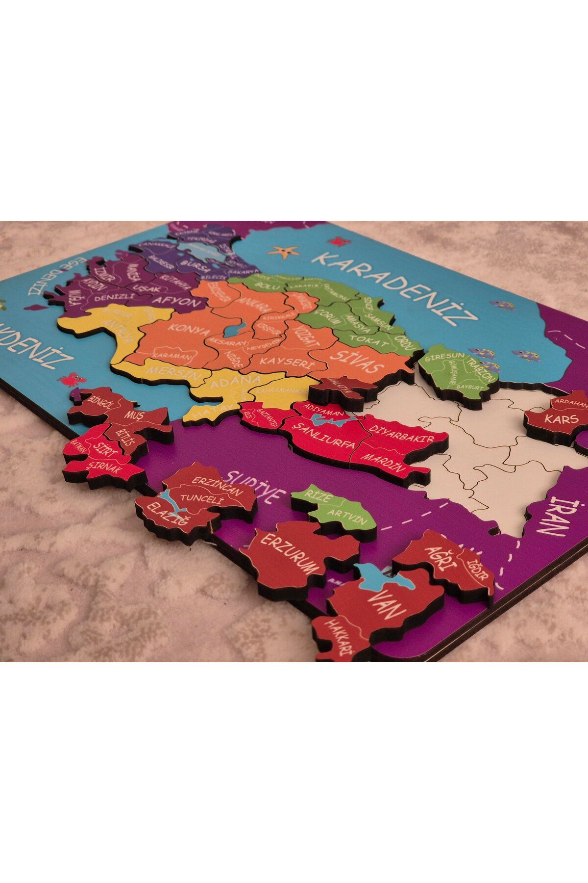 Emdief Home Kabartmalı Türkiye Haritası ve Komşu Ülkeler
