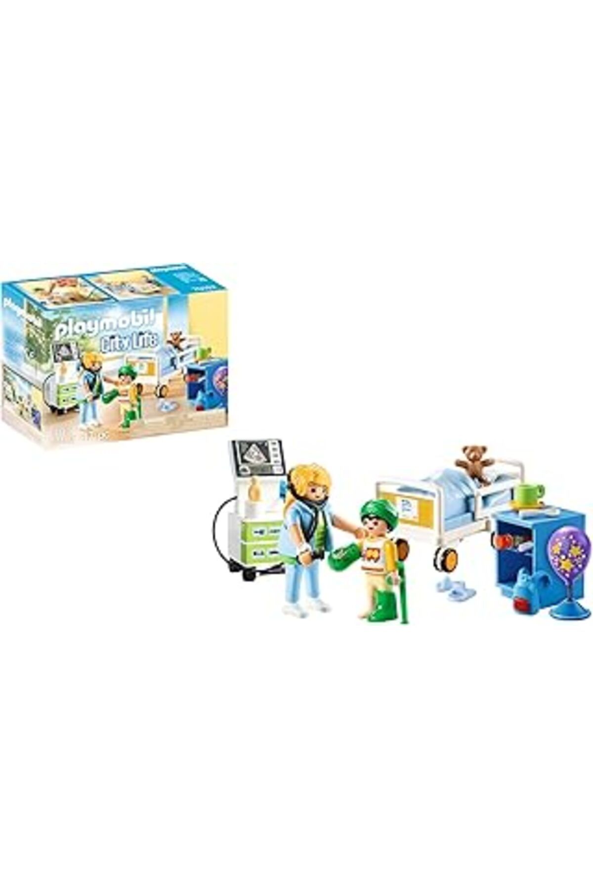 Mu Art Ahşap Playmobil 70192 Şehir Hayatı Hastanesi Odası, Eğitici Oyuncak, Eğlenceli Yaratıcı Rol Yapma, Oyun S