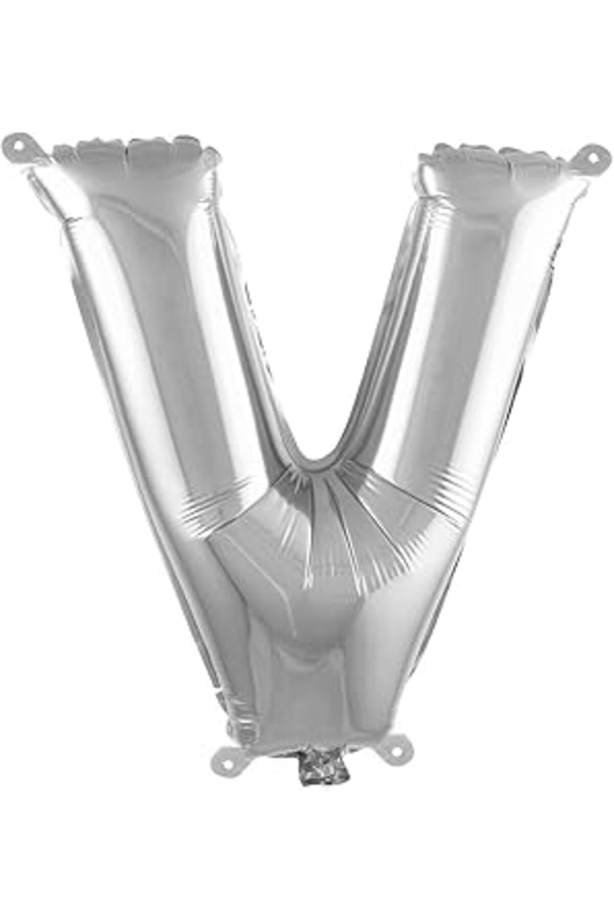 Roses Store Parti Vitrini V Harfi 16 İnç Gümüş Renk Folyo Balon 36 Cm (Gümüş)