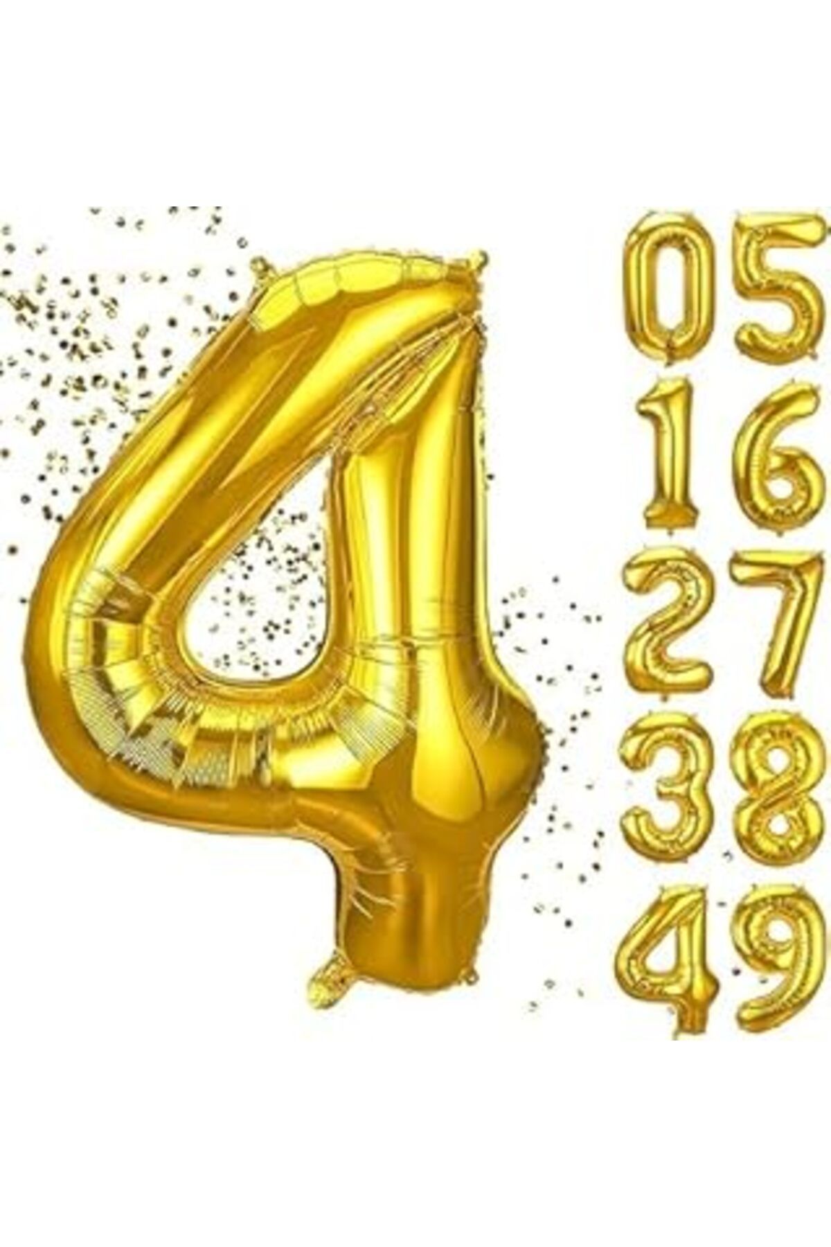 Karachil Xesha 4 Yaş Doğum Günü Rakamlı Balon Yaş Günü Gold Renk Uçan Balon 102 Cm Doğum Günü Ve Parti Dekor