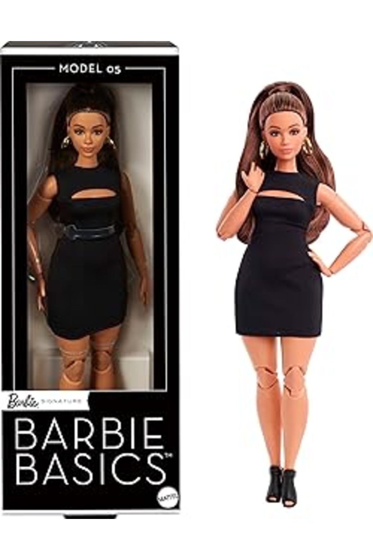 Karachil Barbie Basics™ İkonik Koleksiyon Bebekler - Siyahi Barbie Basics Koleksiyona Uygun Bebek, Siyah Elb