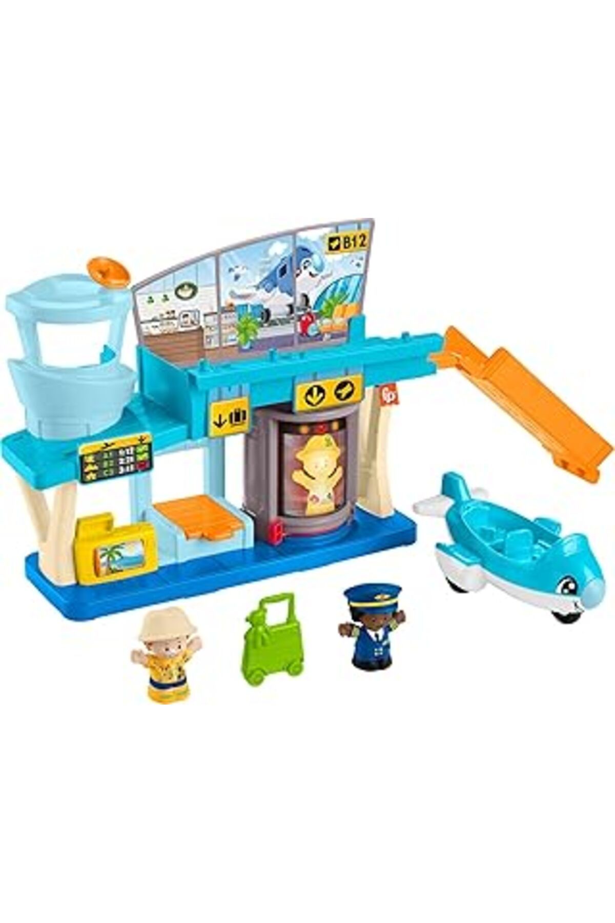 Mu Art Ahşap Little People Eğlenceli Havaalanı Little People Eğlenceli Havaalanı, Uçak Ve 3 Oyun Aksesuarı, Bebe
