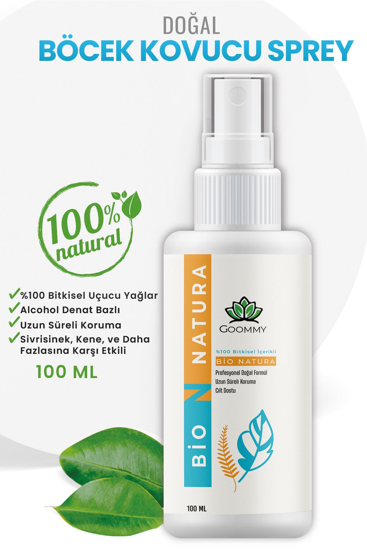 GOOMY Sivrisinek Ve Kene Kovucu Haşere Böcek Sprey Kovucu Bitkisel Tüm Vücut Için 100 ml