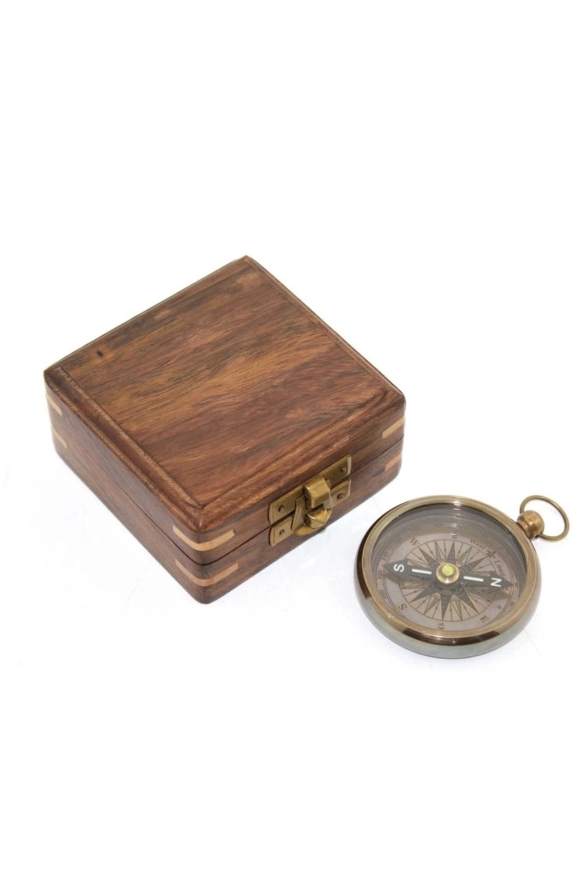 shop Ahşap Kutulu Pirinç Pusula Model 1