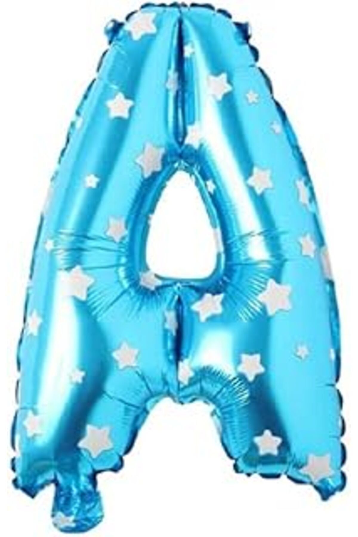 Karachil Parti Vitrini A Harfi 16 Inç Mavi Yıldızlı Renk Folyo Balon 36 Cm (MAVİ)
