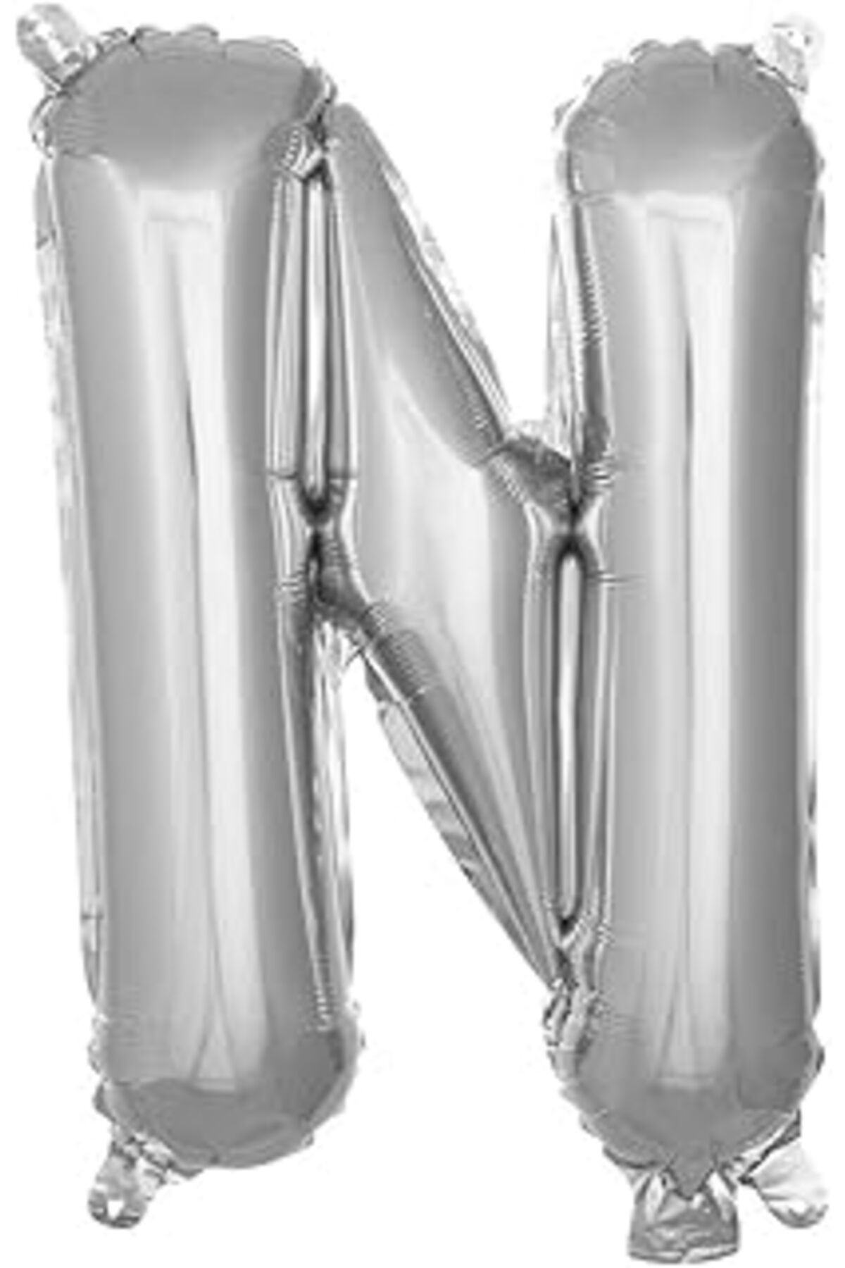 Karachil Parti Vitrini N Harfi 16 İnç Gümüş Renk Folyo Balon 36 Cm (Gümüş)