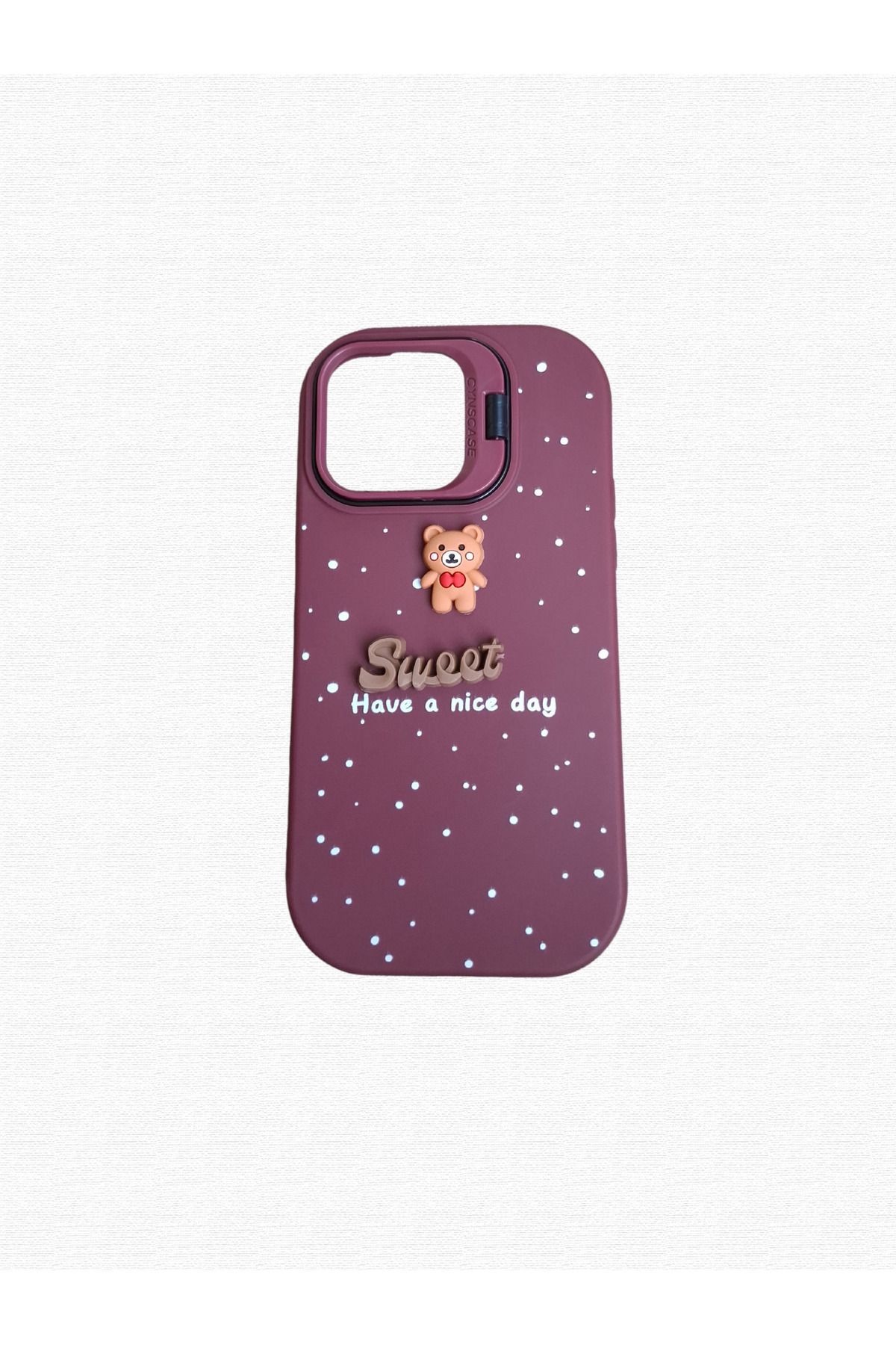 EgoTech iPhone 15 Pro Max Uyumlu Sweet Bear Telefon Kılıfı – iPhone Uyumlu Silikon Koruma