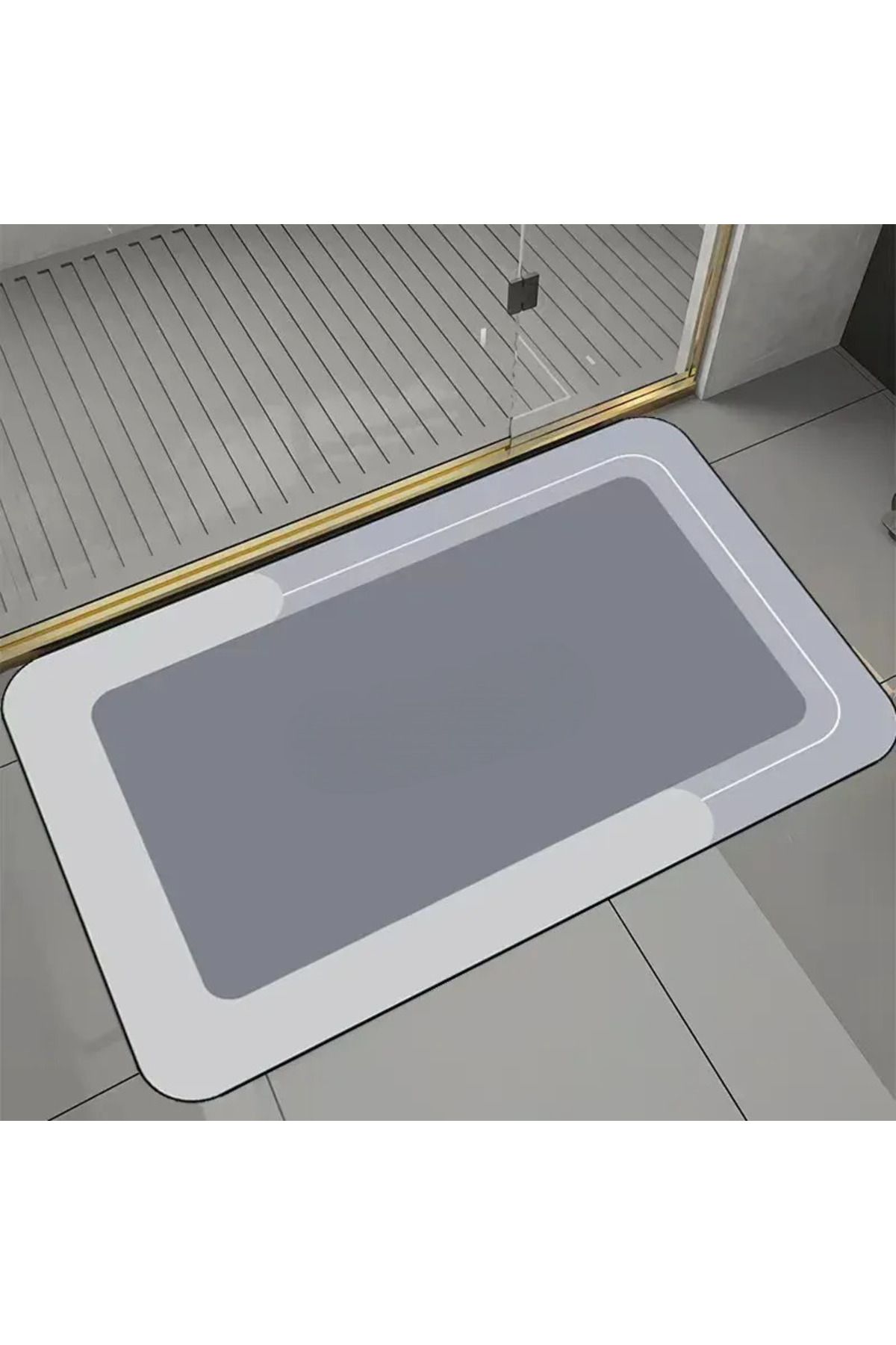 MAİN SHOP Su Emici Paspas Şık Tasarım Abdest Paspası Kaymaz Taban 38*58 Cm Kare Paspas Yazısız Model M-60
