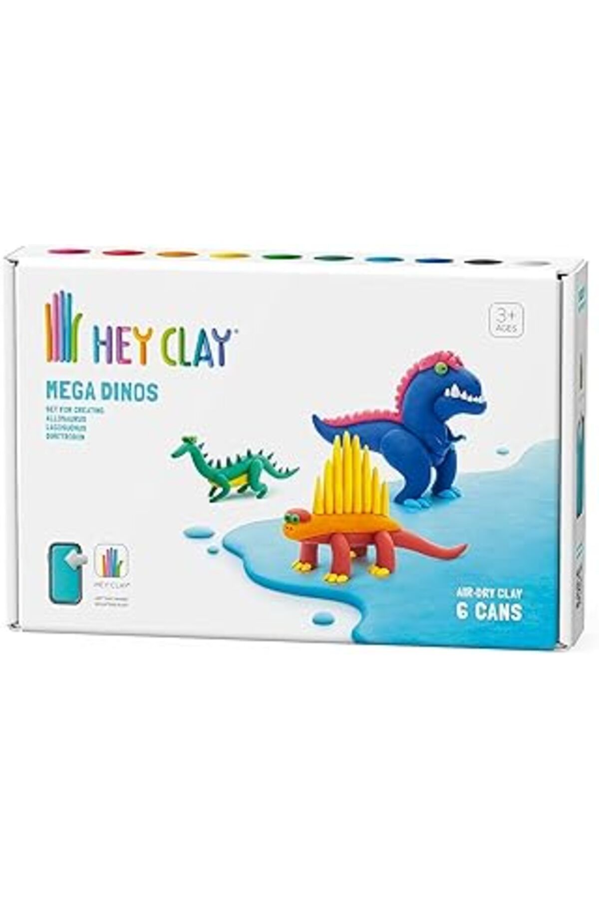 Mu Art Ahşap Hey Clay Mega Dinos: Lagosuchus, Allosaurus, Dimetrodon Seti - Hava Kuru Kil Kiti 6 Kutu Ve Eğlence
