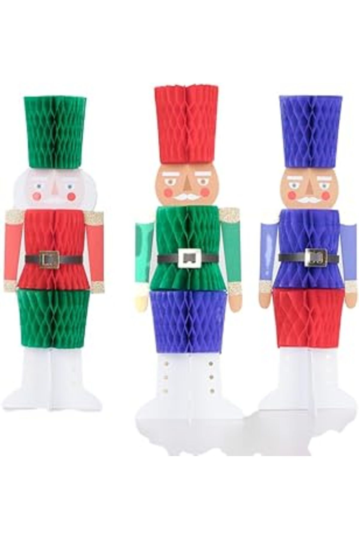 Karachil Meri Meri - Honeycomb Nutcracker Decorations - Nutcracker Dekorlar (3'Lü)