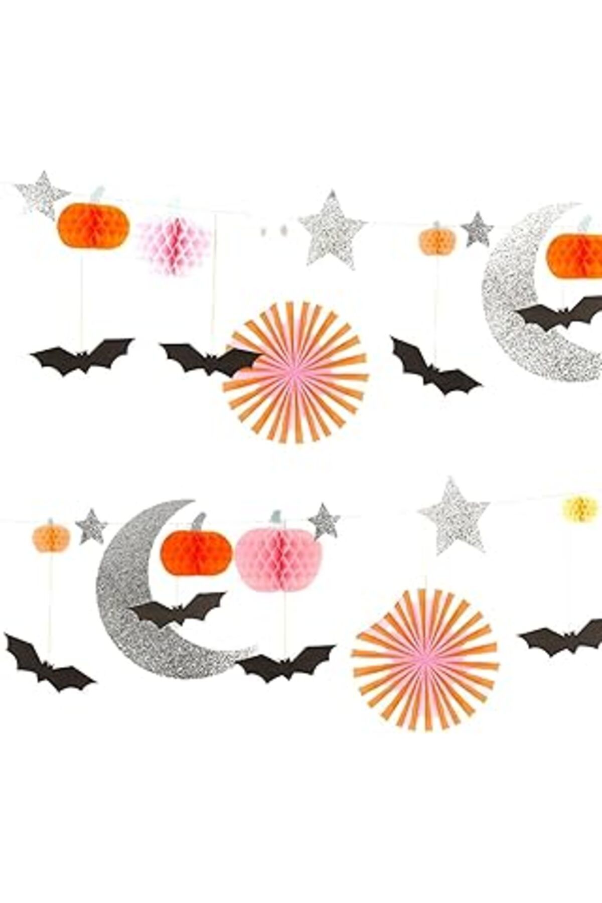 Karachil Meri Meri - Pastel Honeycomb Halloween Garland - Halloween Pastel Tonlar Asılan Süs