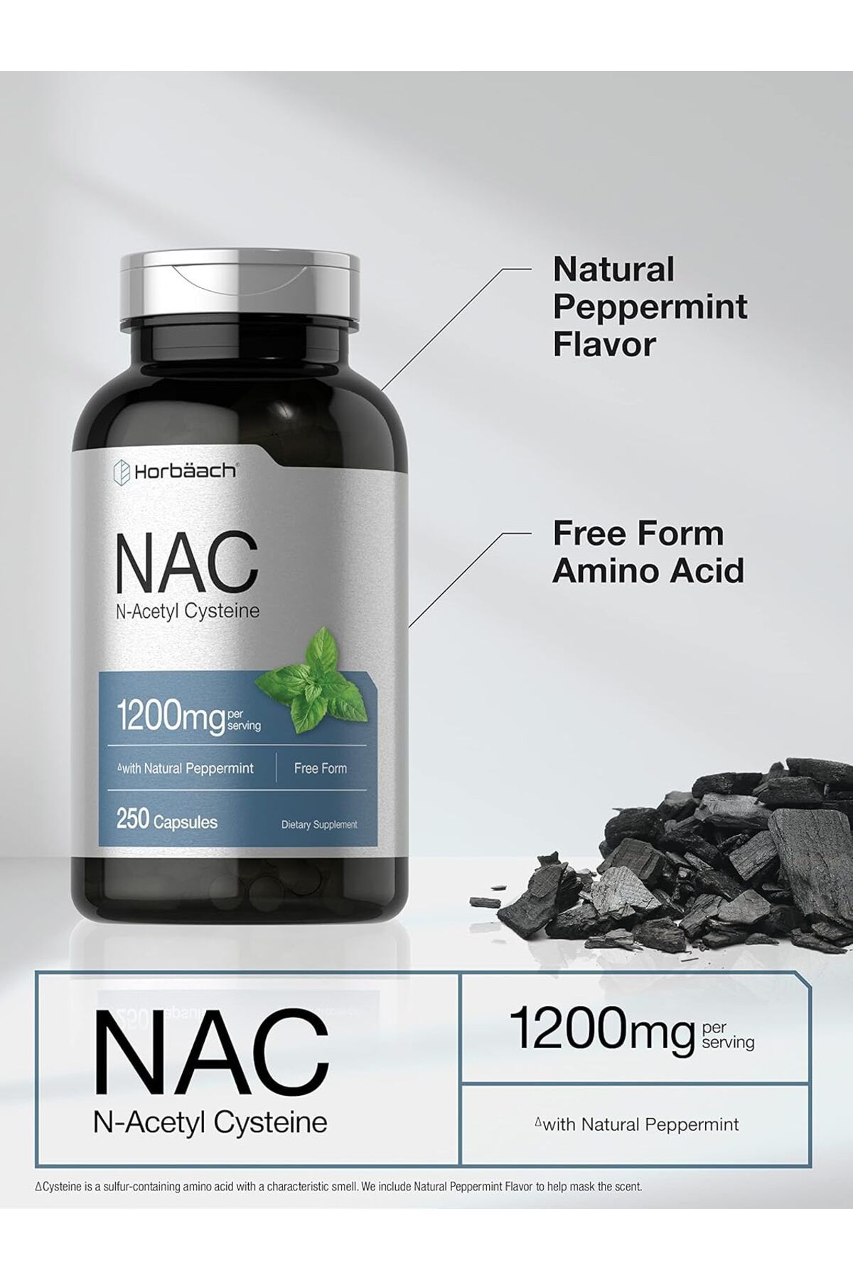 Horbaach Horbäach Na.c N-Acetyl Cysteine Supplement 1200mg | 250 Caps