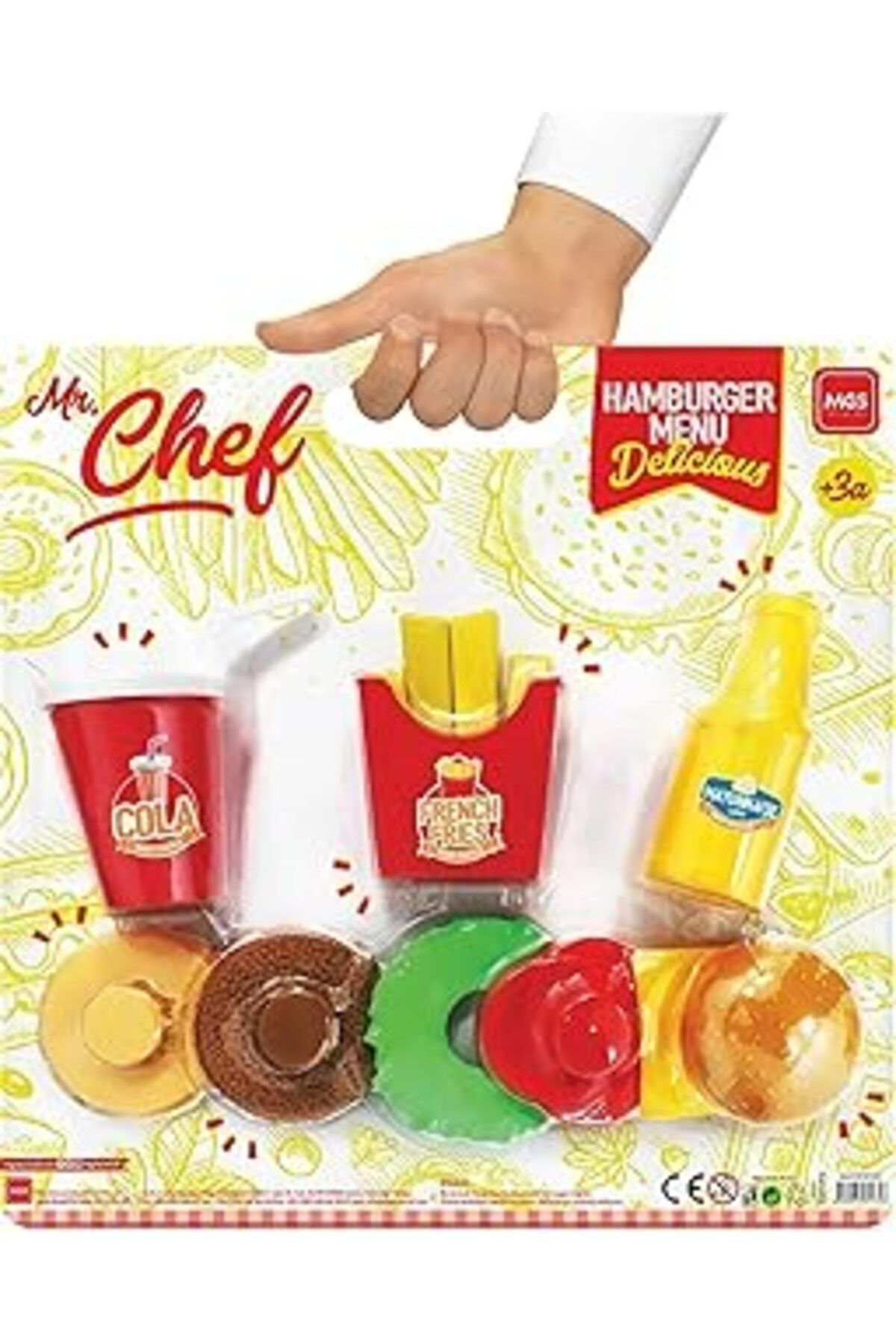 Mu Art Ahşap Pop Konsol Mr. Chef Hamburger Menü Oyun Seti Pb123801
