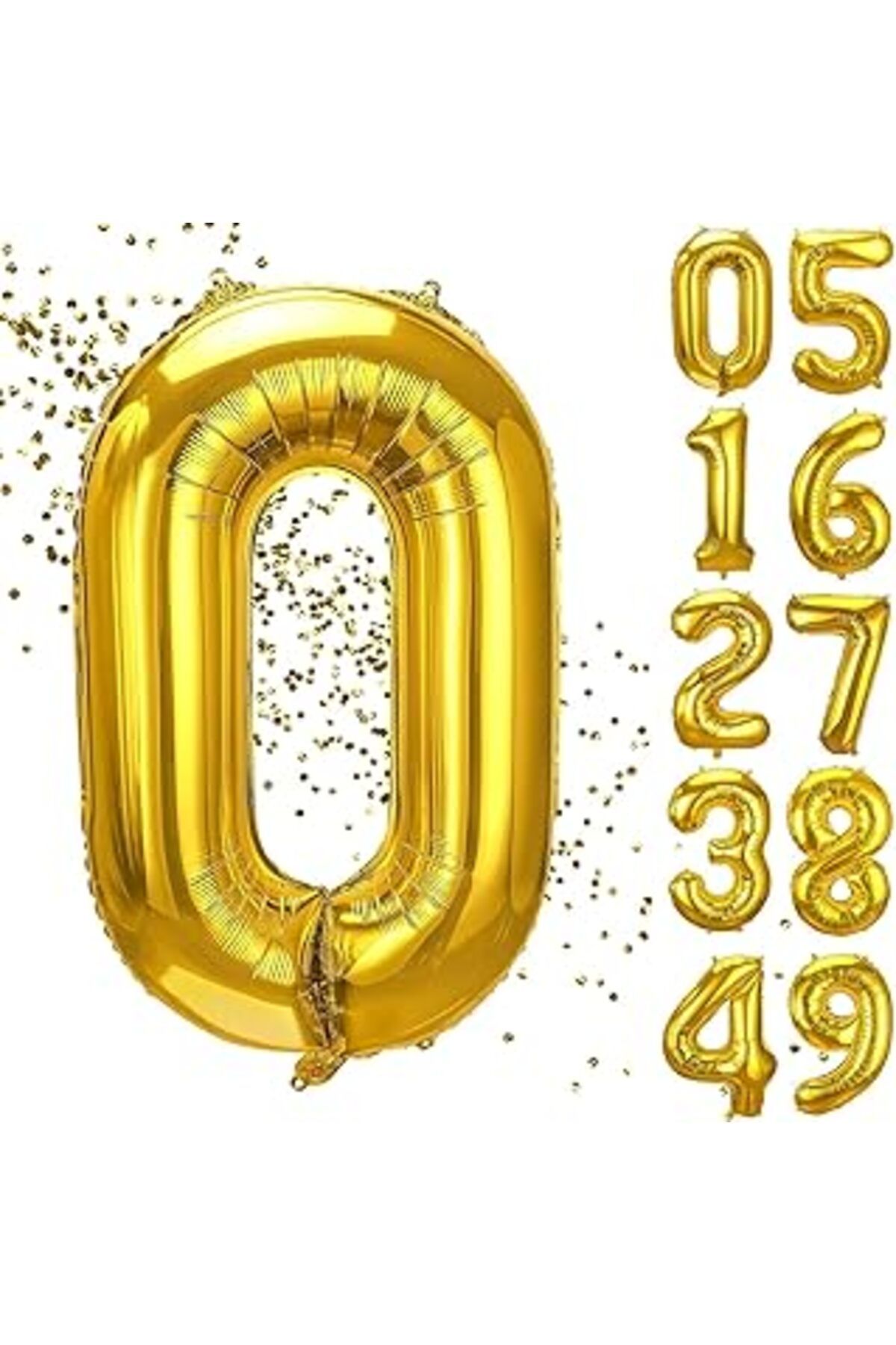 Karachil Xesha 0 Yaş Doğum Günü Rakamlı Balon Yaş Günü Gold Renk Folyo Uçan Balon 102 Cm Doğum Günü Ve Parti