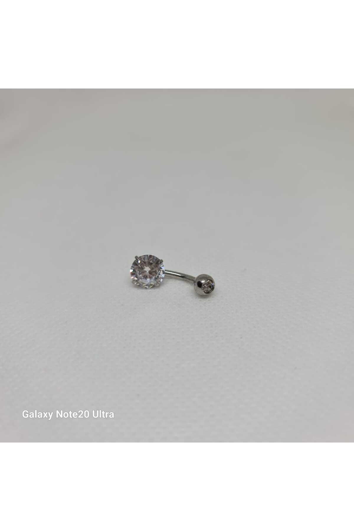 Store 316L Zirkon Taşlı Paslanmaz Çelik Göbek Piercing