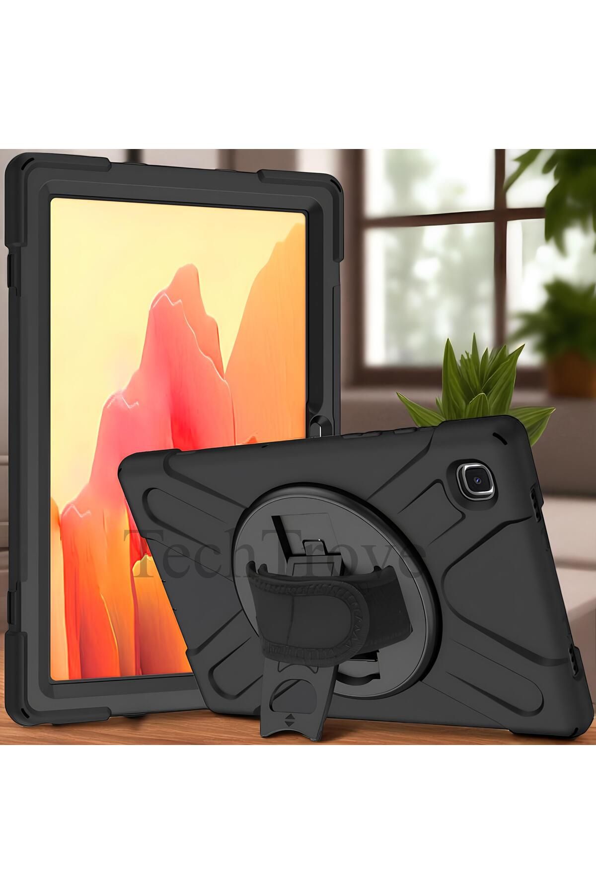 TechTrove Galaxy Tab A7 10.4 T500 2020 Kılıf Maksimum Korumalı Askılı El Tutamaçlı Kılıf