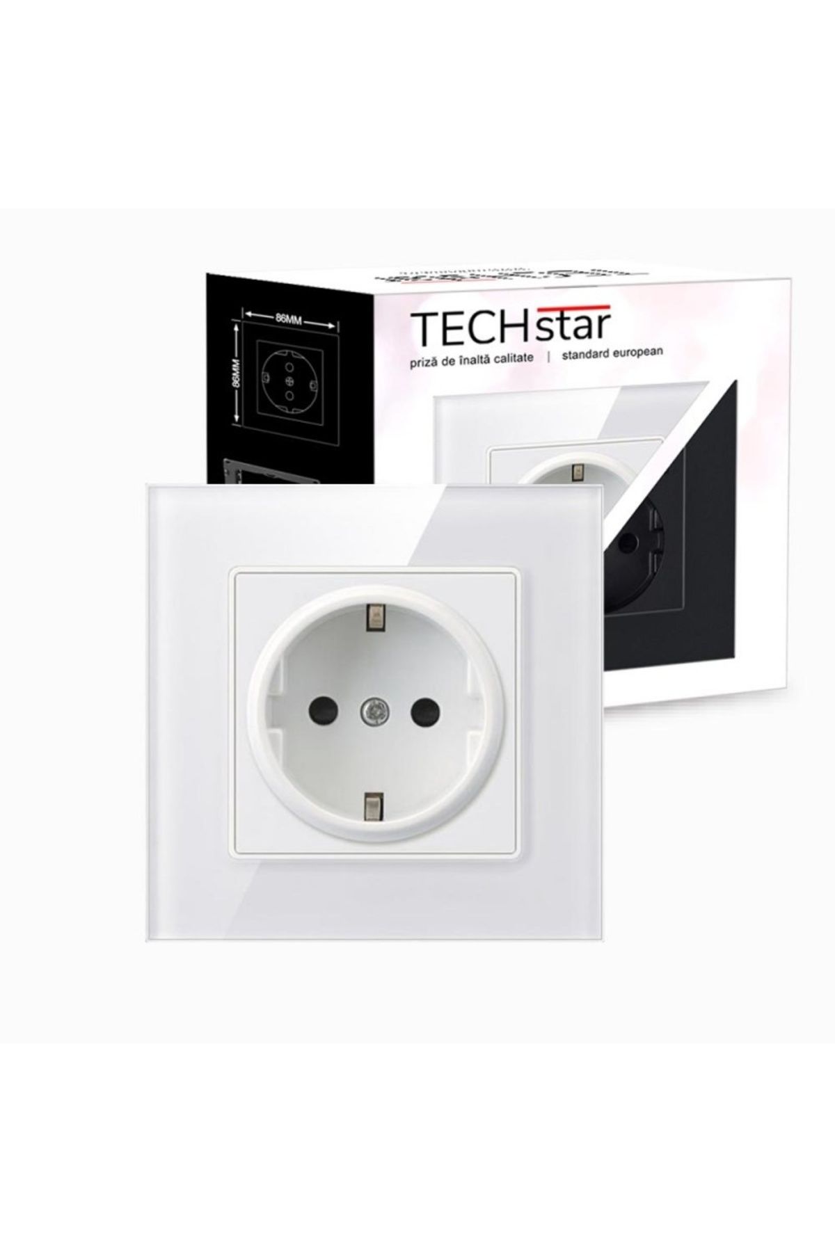 TECHSTAR-® Crystal Ts1 Socket, Tempered Glass, Single, Frost White Color, 16a 3