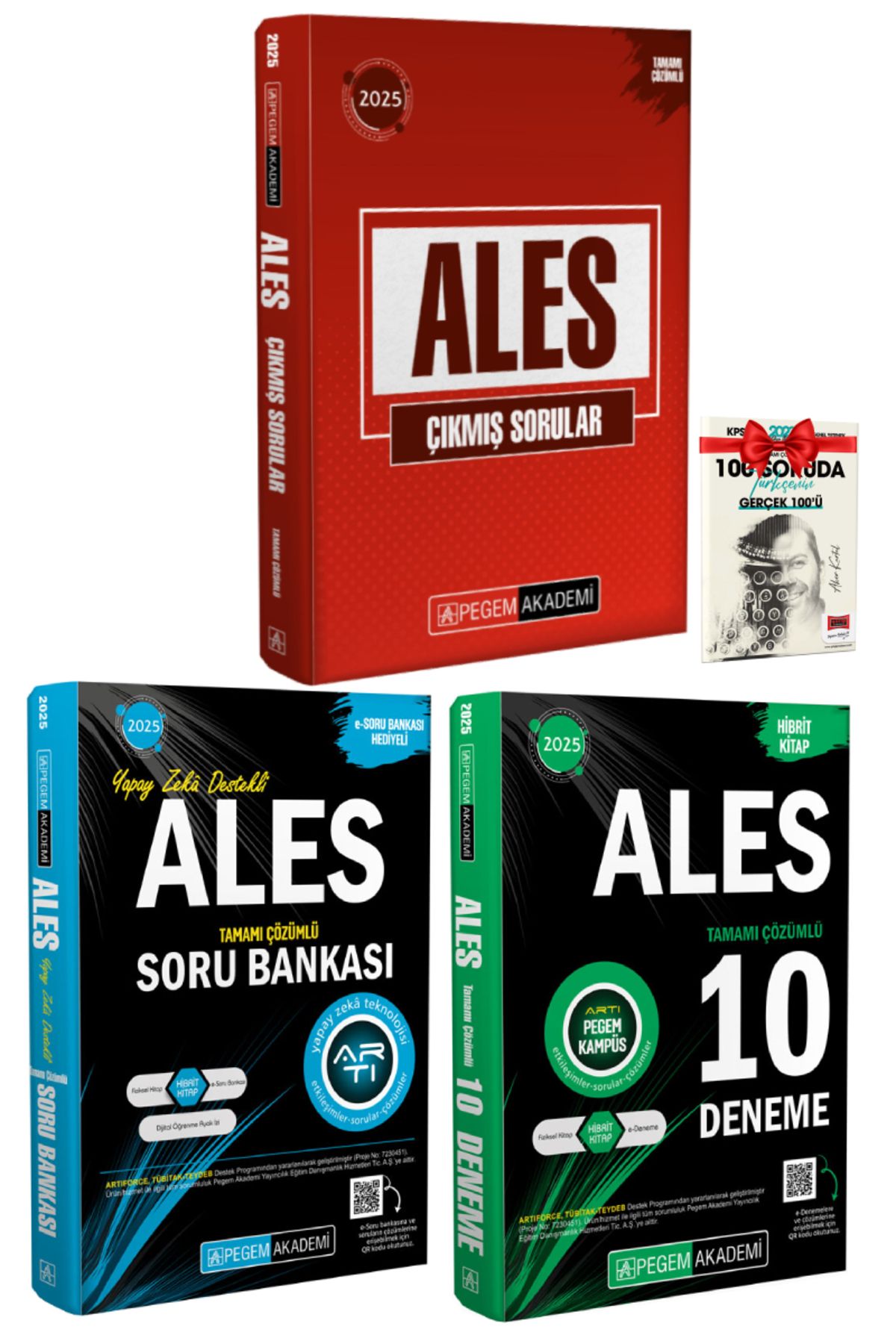 Pegem Akademi Yayıncılık 2025 Pegem Ales Çıkmış Sorular+Ales Soru Bankası+Ales Deneme+Hediye