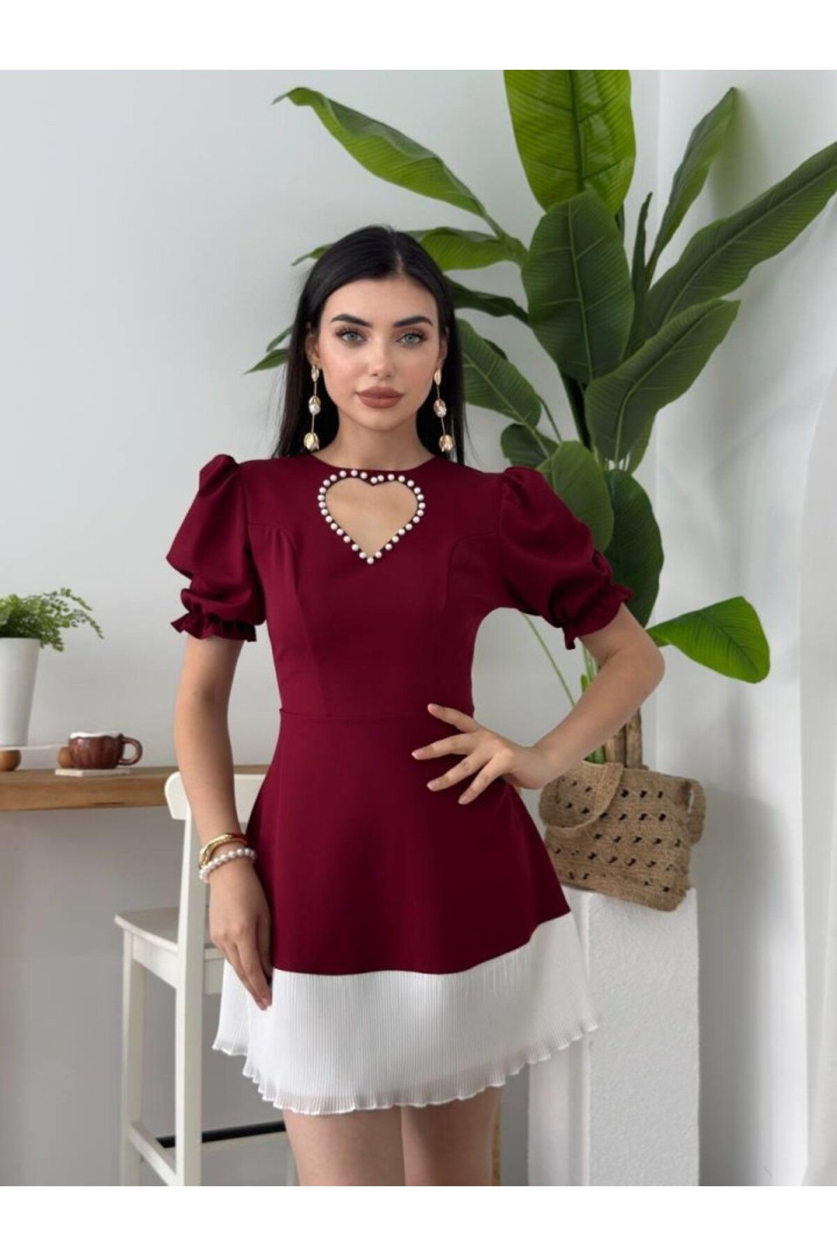 ETİLER COLLECTION Safe Kalp Detaylı Elbise