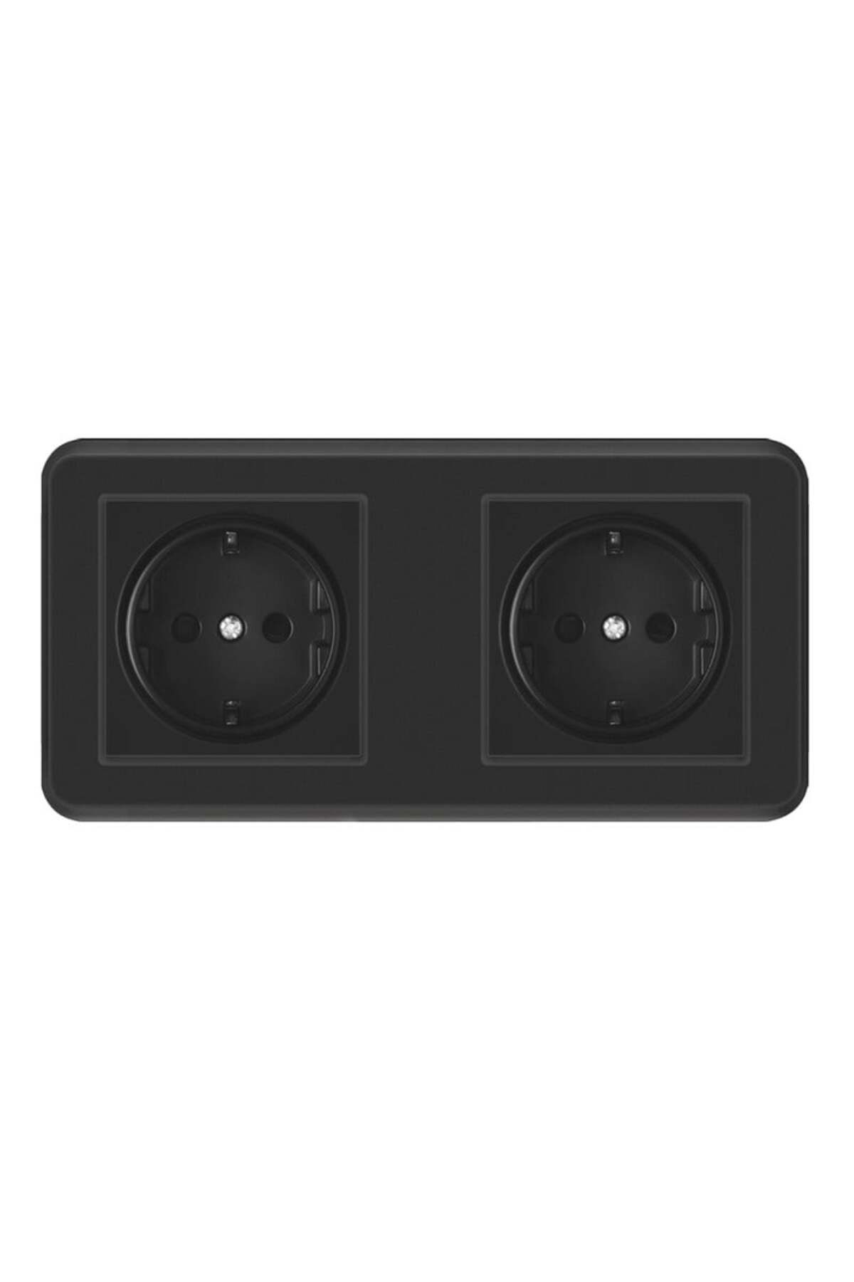 TECHSTAR-® Pc2 Socket, Double, Black Color, Polycarbonate, 16a 1