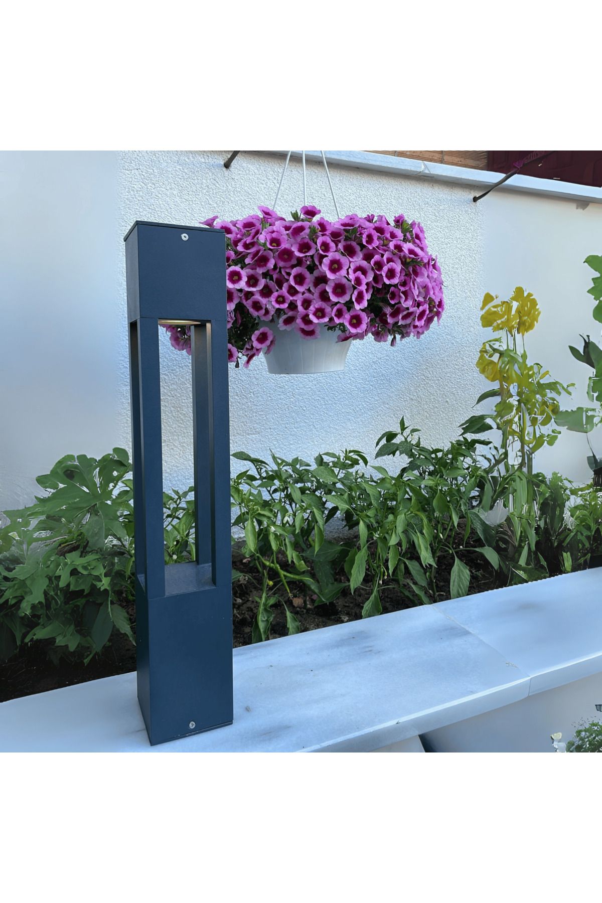 Canszen Mavora Yürüyüş Yolu Aydınlatma Direği | Dış Mekan Bahçe Aydınlatması | 60 cm Siyah Çim Direği