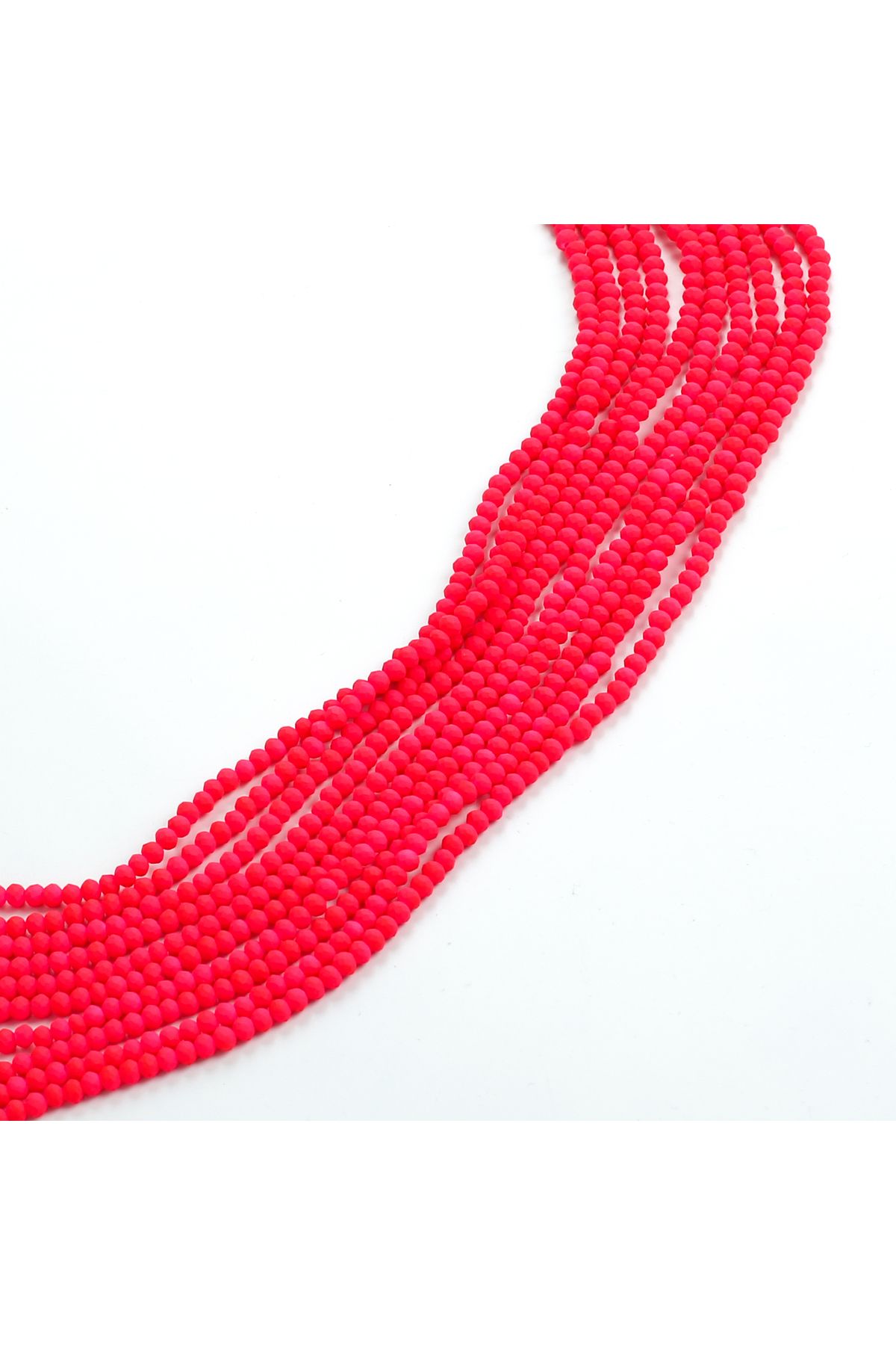 yfhobi 1 Dizi (145-155 Adet) - 2 mm Yassı Kristal Cam Boncuk Dizisi Soft Pembe Renk 1.Kalite