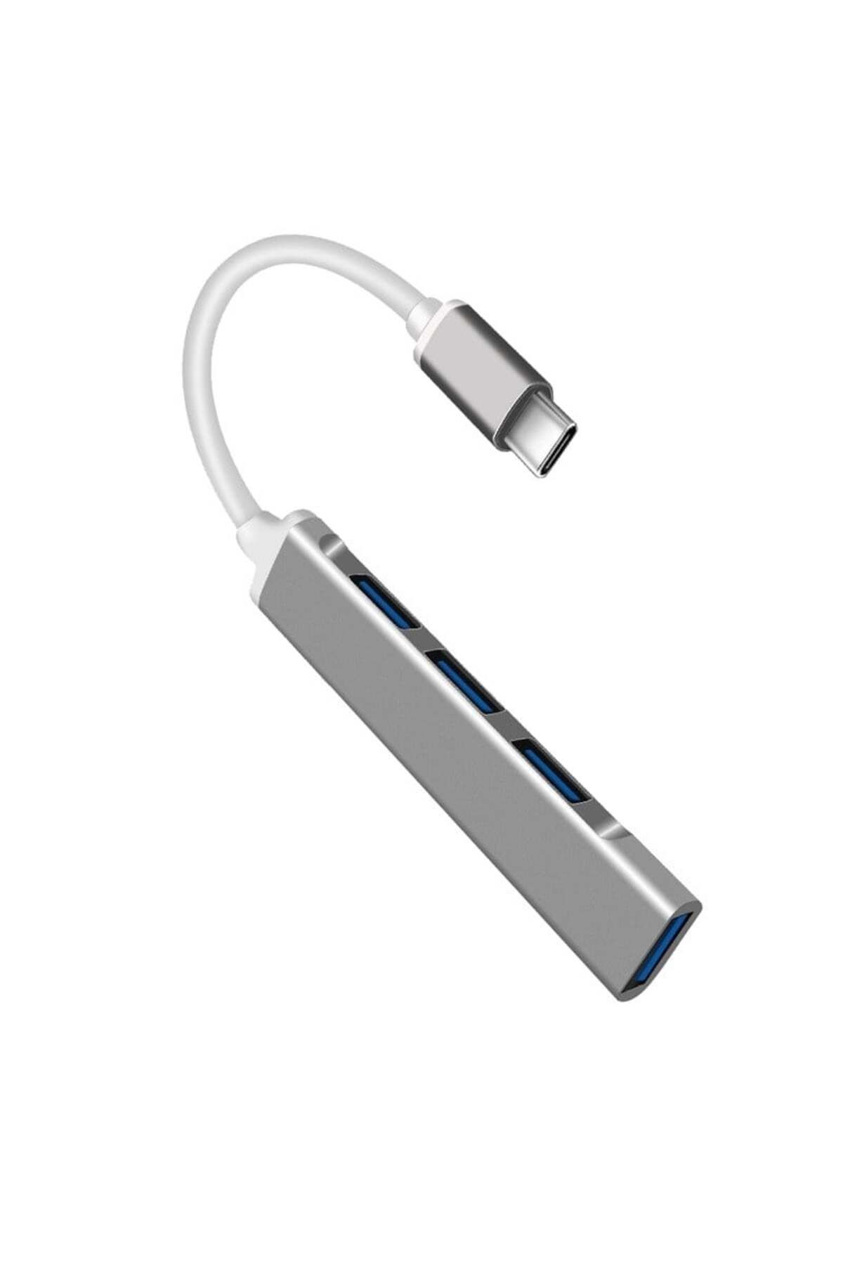 TECHSTAR-HUB USB Techstar® Diviso, USB Tip-C la 4 x USB 3.0, Aluminiu, Compact, Ușor, OTG, Argintiu 4