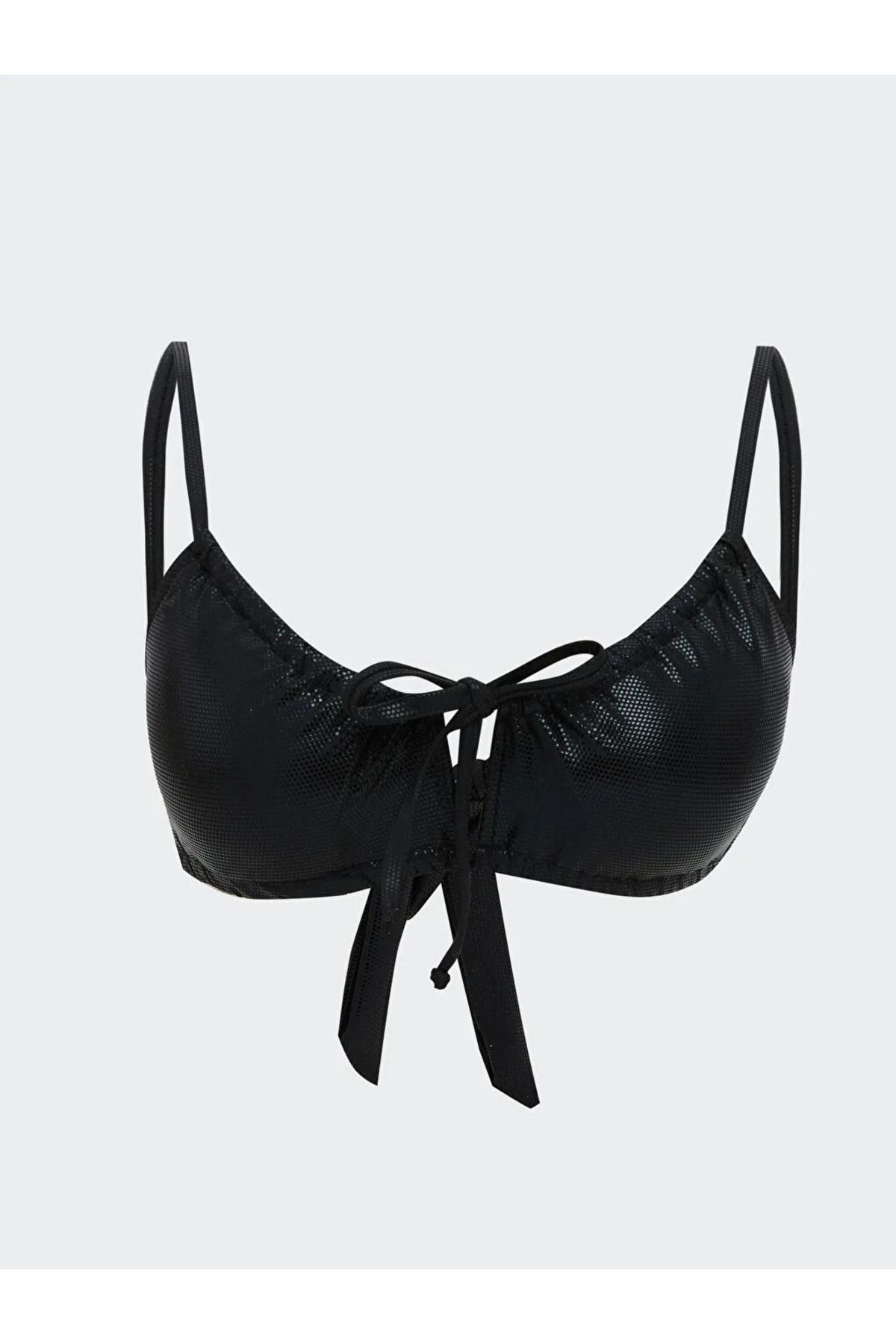 LC Waikiki LCW DREAM Siyah Kendinden Desenli Çıkabilir Pedli Kadın Bikini Üst