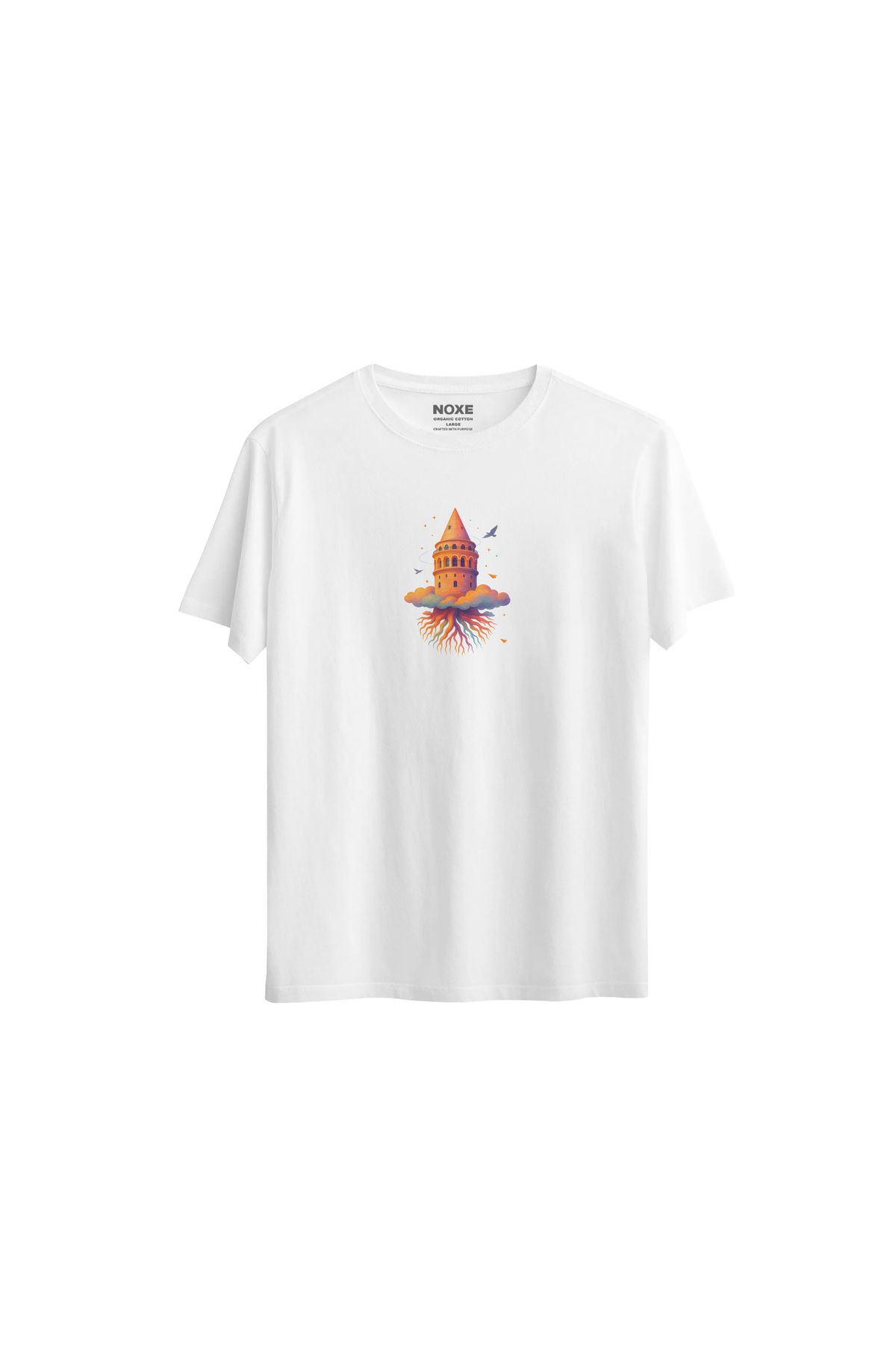 NOXE CLUB Skyrooted Regular Beyaz T-Shirt