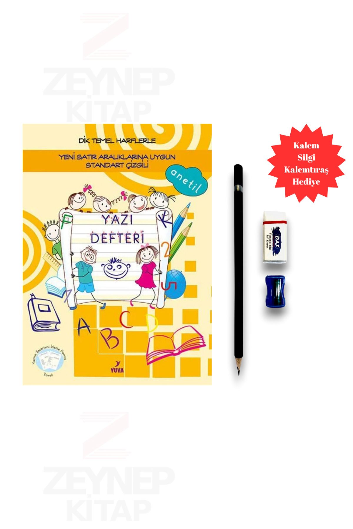 Yuva Yayınları Yeni Satır Aralıklarına Uygun Standart Çizgili Yazı Defteri(Büyük Boy)(Başlangıç Seti Hediye)