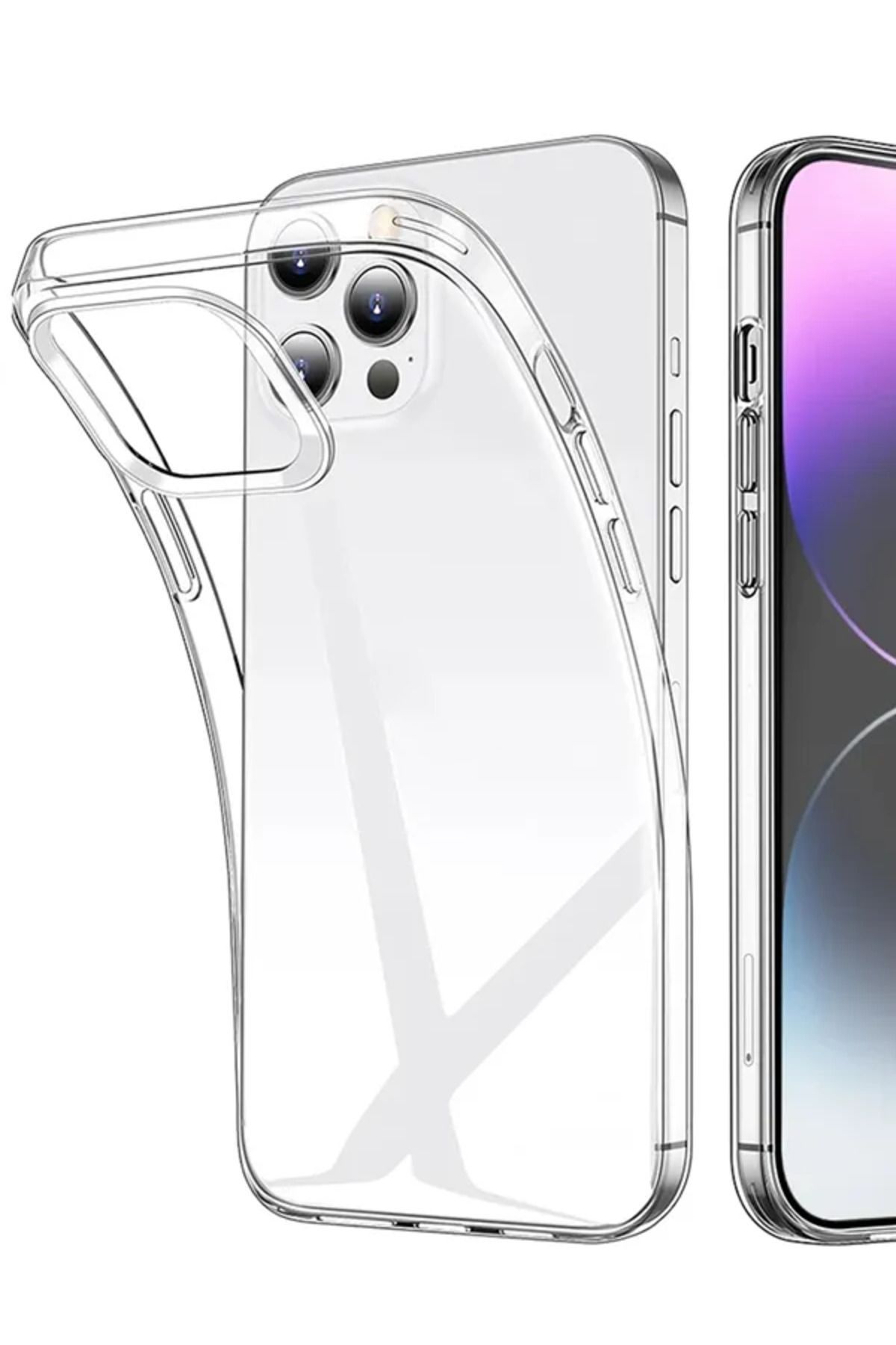 Store Apple iPhone 15 Pro Kılıf Şeffaf Yumuşak İnce Esnek Silikon kapak